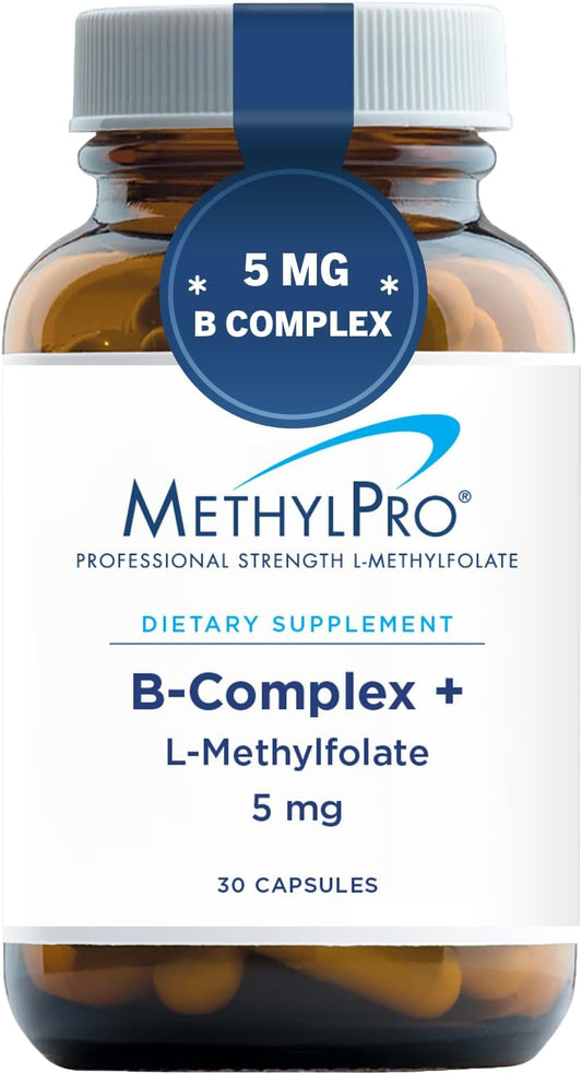 Professional Strength MethylPro B Complex - Vitamin B & L-Methylfolate Supplement for Energy, Mood, & Immune Support - 30 Capsules
