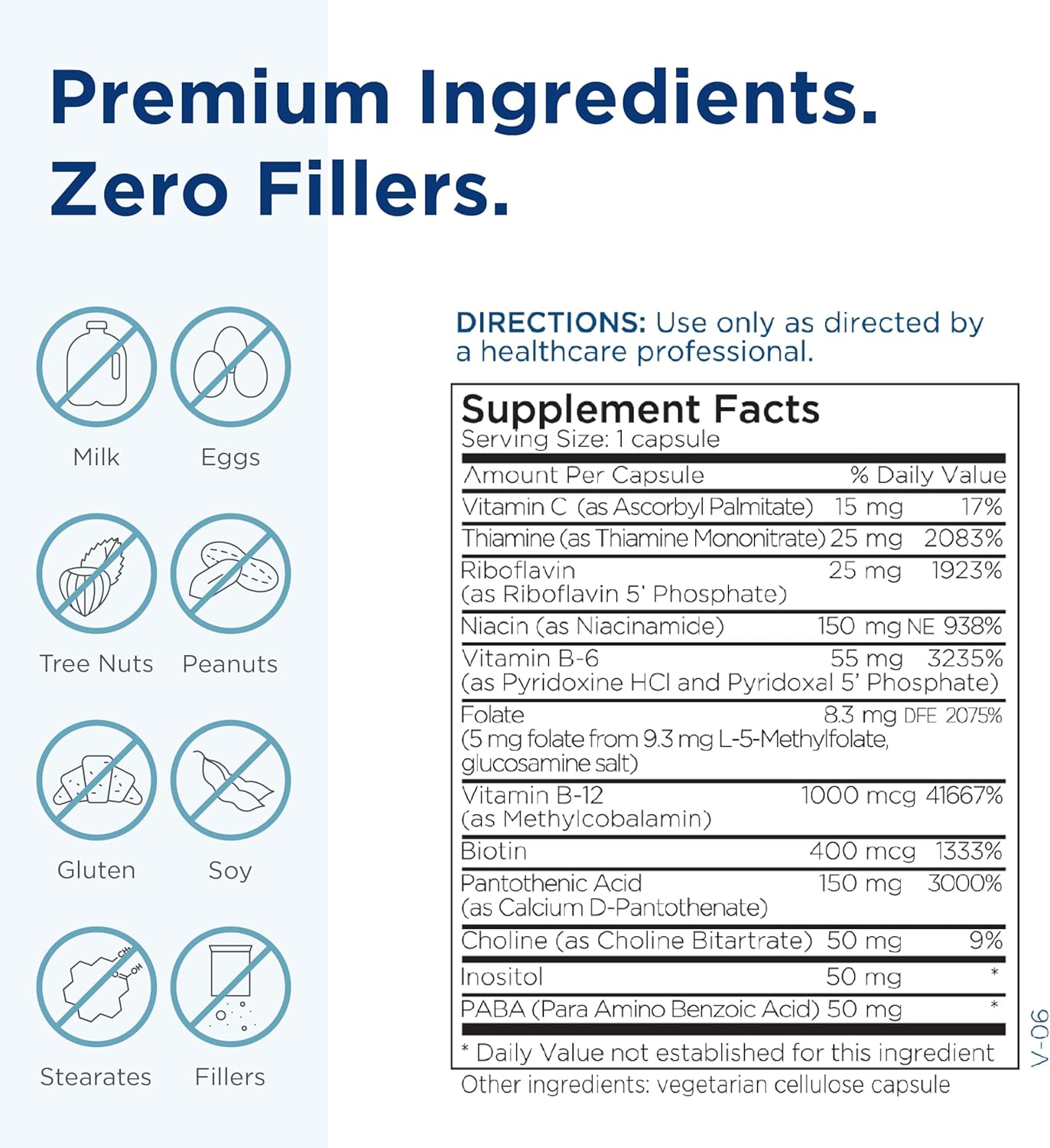Professional Strength MethylPro B Complex - Vitamin B & L-Methylfolate Supplement for Energy, Mood, & Immune Support - 30 Capsules
