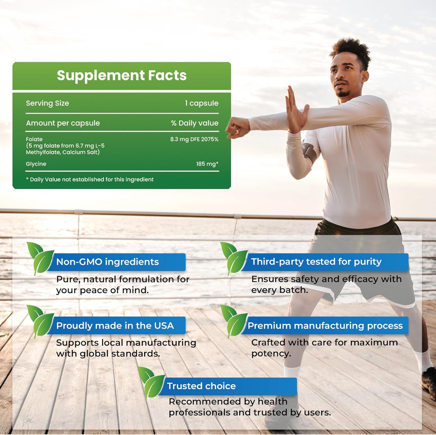 Professional Strength VITAGENIX L-Methylfolate 5mg - Bioactive Mood & Immune Support - Active 5-MTHF - 90 Capsules