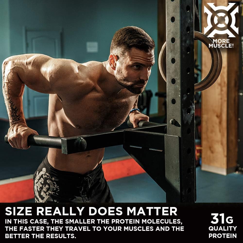 Progenex® More Muscle: Vanilla Cream Hydrolyzed Whey Protein Isolate Powder - No Added Sugar, Ideal for Lean Muscle Gain, Low Carb, High Protein Shake for Women & Men - 25 Servings