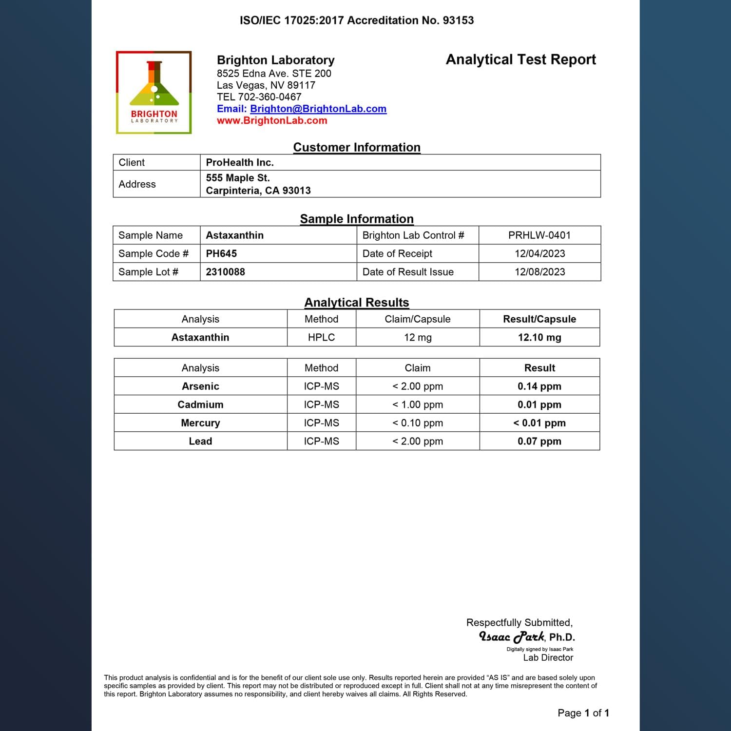 ProHealth Astaxanthin Capsules - 12mg Antioxidant for Immunity, Metabolism, Joint & Eye Health - Heart & Brain Support - 30ct