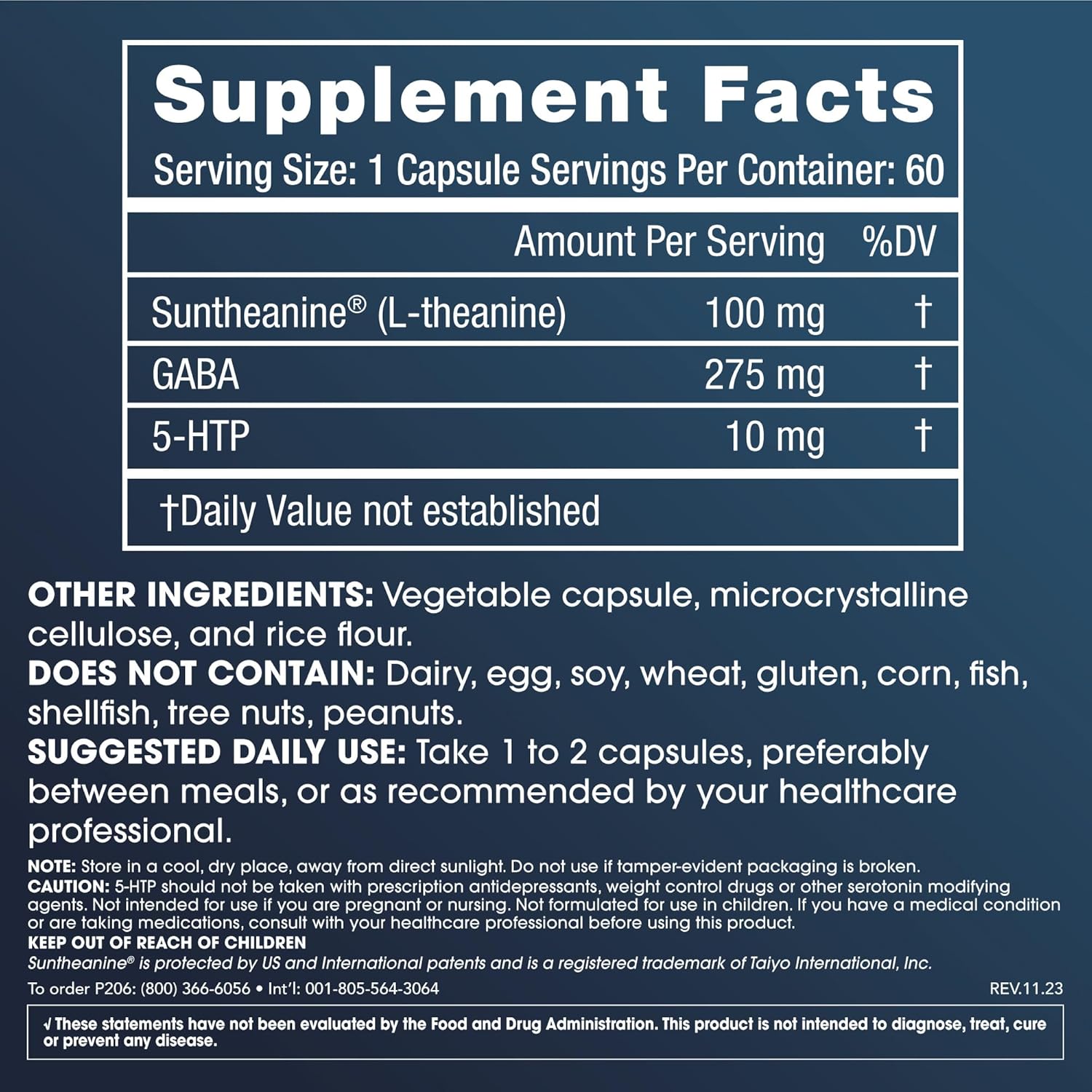 ProHealth L-Theanine Calm-Plex Capsules with GABA and 5-HTP for Relaxation and Stress Relief