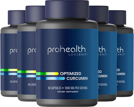 ProHealth Longvida Curcumin Supplement: 1000mg per Serving - 6 Pack of 60 Capsules - High Bioavailability Formula by Neuroscientists