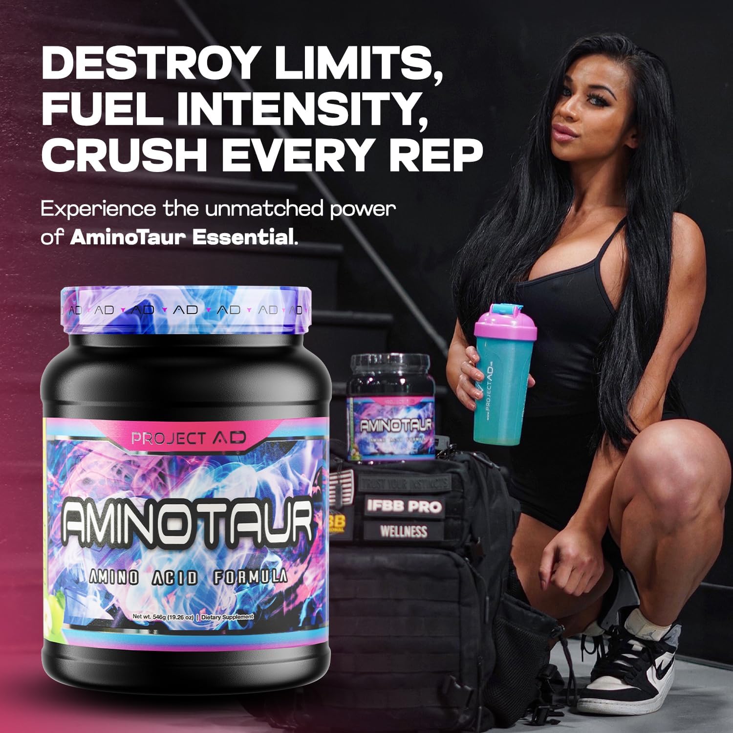 Project AD Aminotaur Energy Powder - Amino Acids with BCAAs, Pre Workout, Amino Energy, Keto Friendly, Coffee Extract (Key Lime Colada)