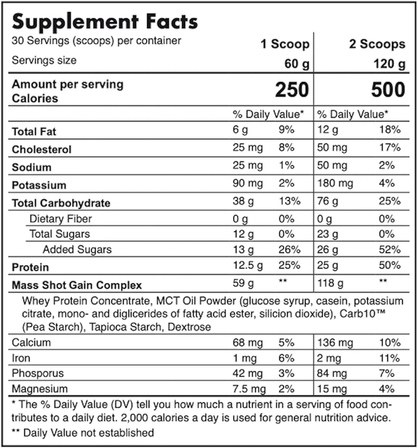 Project AD Mass Chaser Protein Powder - Vanilla Swirl Cake Batter, Gain Size & Strength Fast with 500 Calories & 25g Protein, Easy Mixing & Delicious Taste - 30 Servings