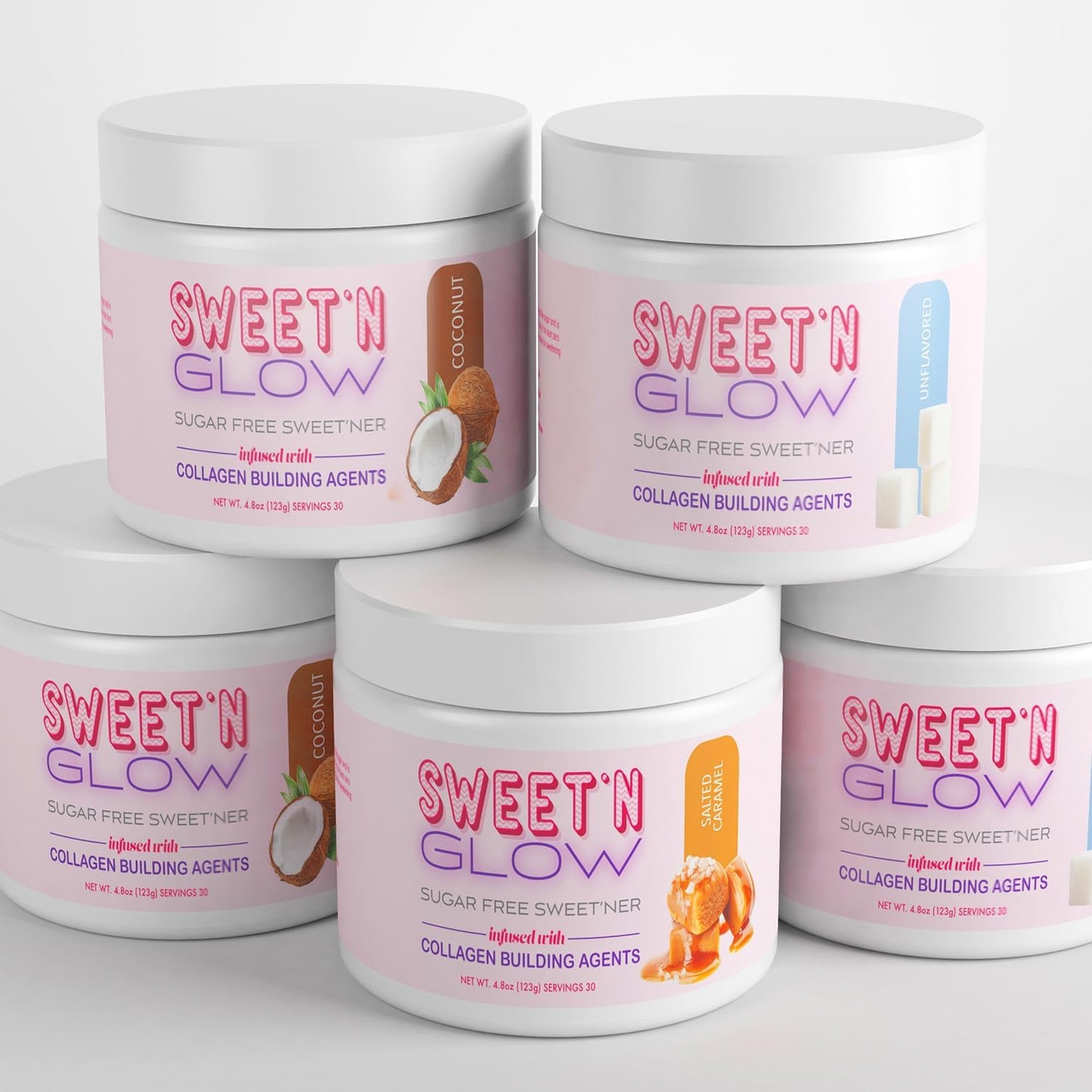 Project Ad Sweet'N Glow Zero Calorie Sugar Free Sweetener with Collagen Building Agents - 30 Servings, Unflavored - BoostGo Australia