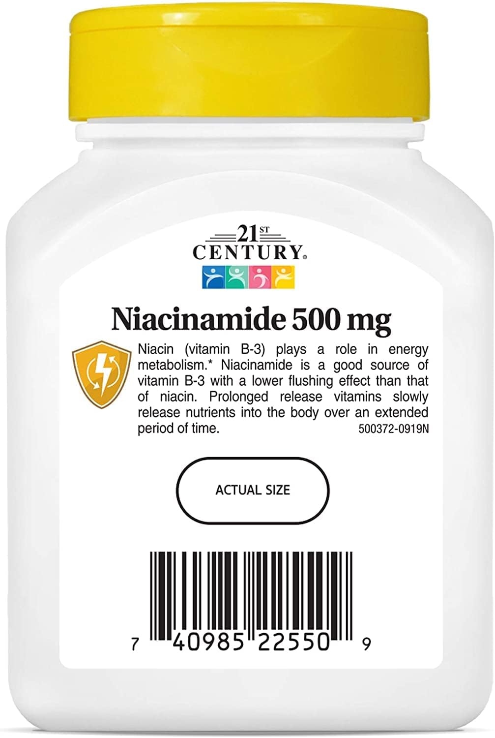 Prolonged Release Niacinamide 500mg Tablets, 220-Count - 21st Century Formula