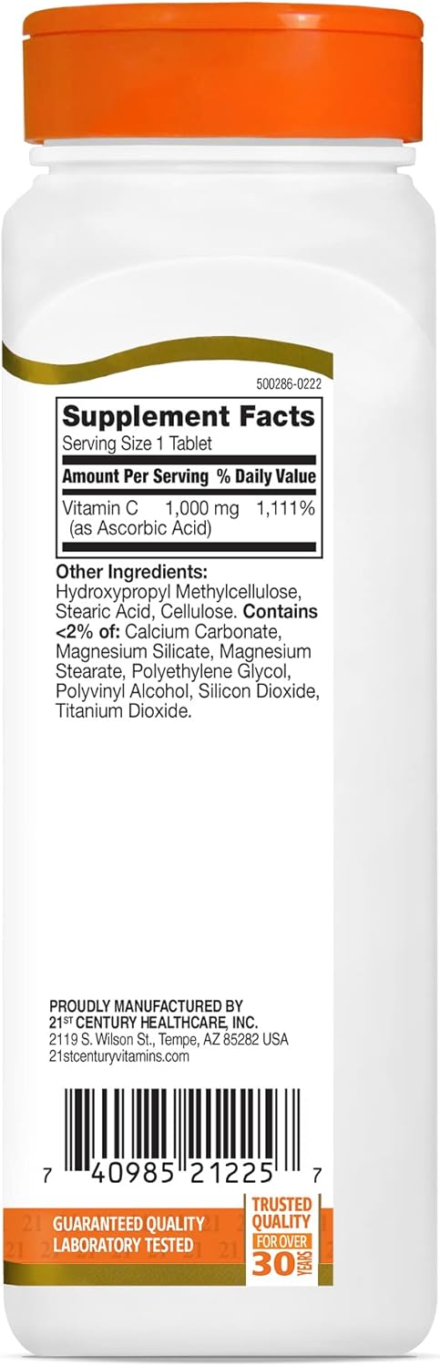 Prolonged Release Vitamin C Tablets 1000mg - 110 Count in 21st Century