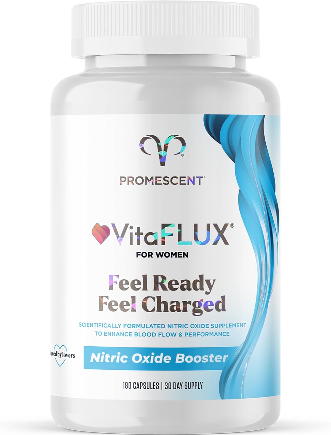Promescent VitaFLUX Women's Nitric Oxide Booster Supplement with Essential Amino Acids for Energy & Performance (180 Capsules)