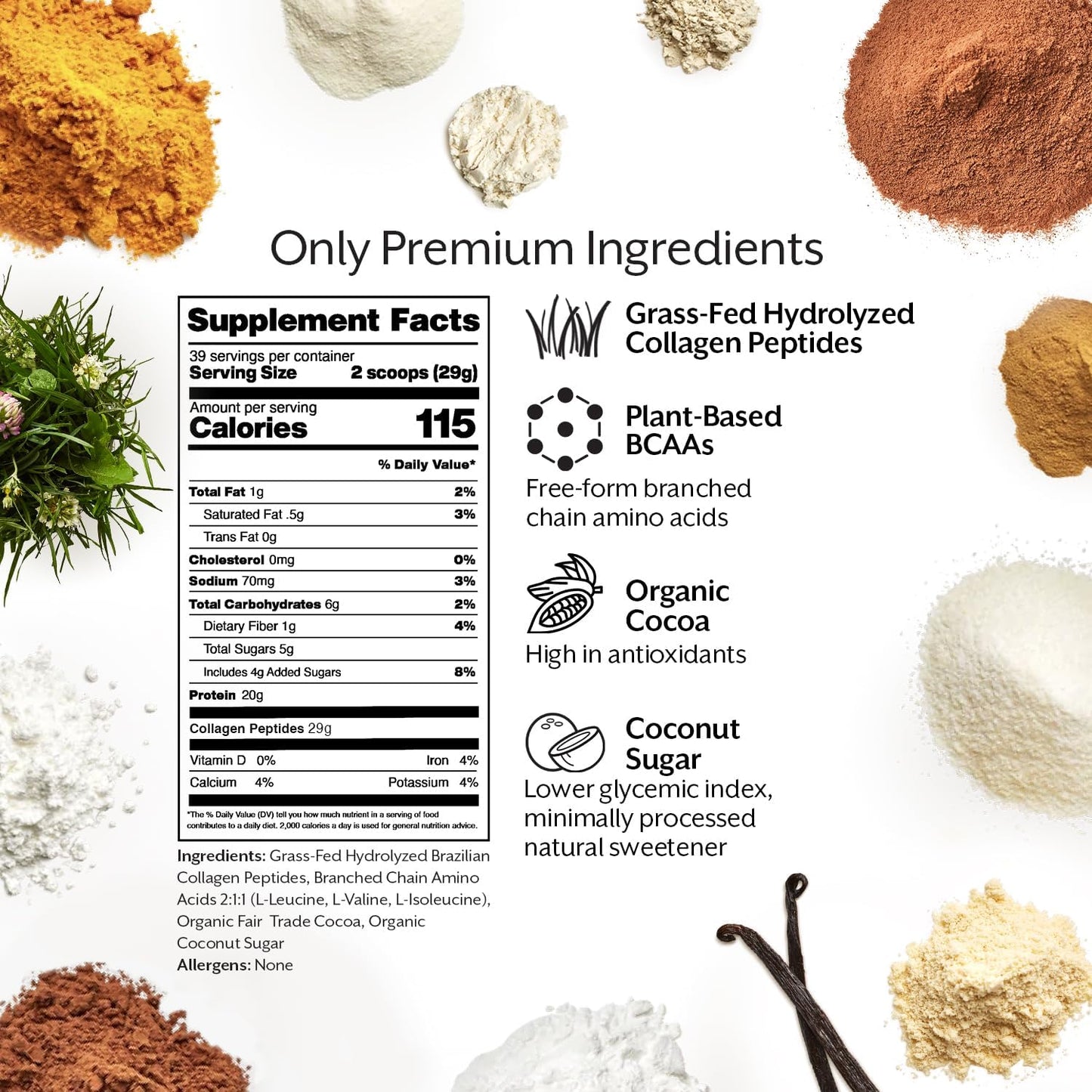 ProMix Nutrition Chocolate Collagen Peptides & BCAA Powder 2.5lb Bulk - Hydrolyzed Protein for Skin, Bones, Joints & Recovery - Add to Shakes, Smoothies & Baking - BoostGo Australia