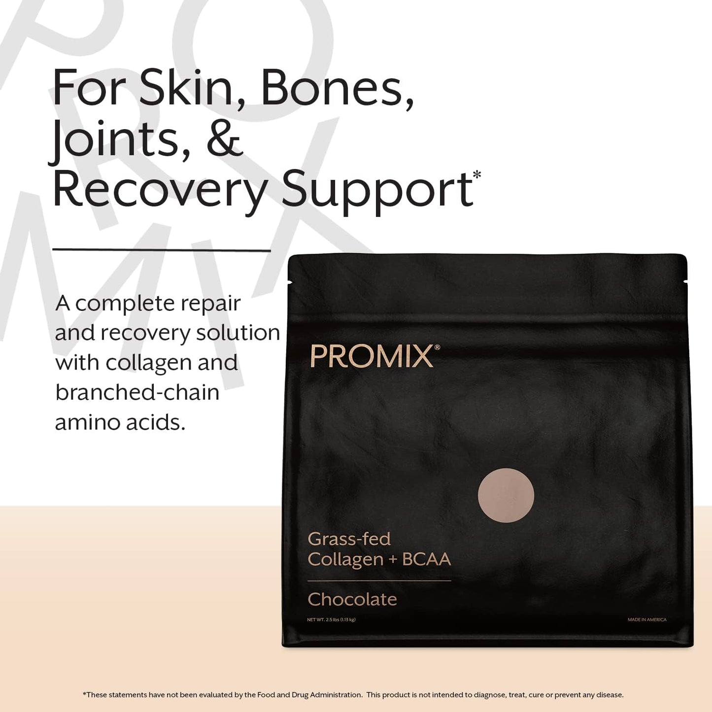 ProMix Nutrition Chocolate Collagen Peptides & BCAA Powder 2.5lb Bulk - Hydrolyzed Protein for Skin, Bones, Joints & Recovery - Add to Shakes, Smoothies & Baking - BoostGo Australia