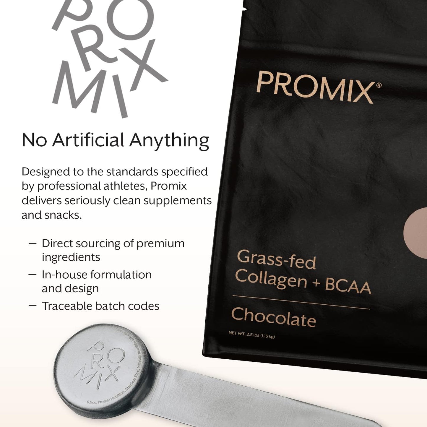 ProMix Nutrition Chocolate Collagen Peptides & BCAA Powder 2.5lb Bulk - Hydrolyzed Protein for Skin, Bones, Joints & Recovery - Add to Shakes, Smoothies & Baking - BoostGo Australia