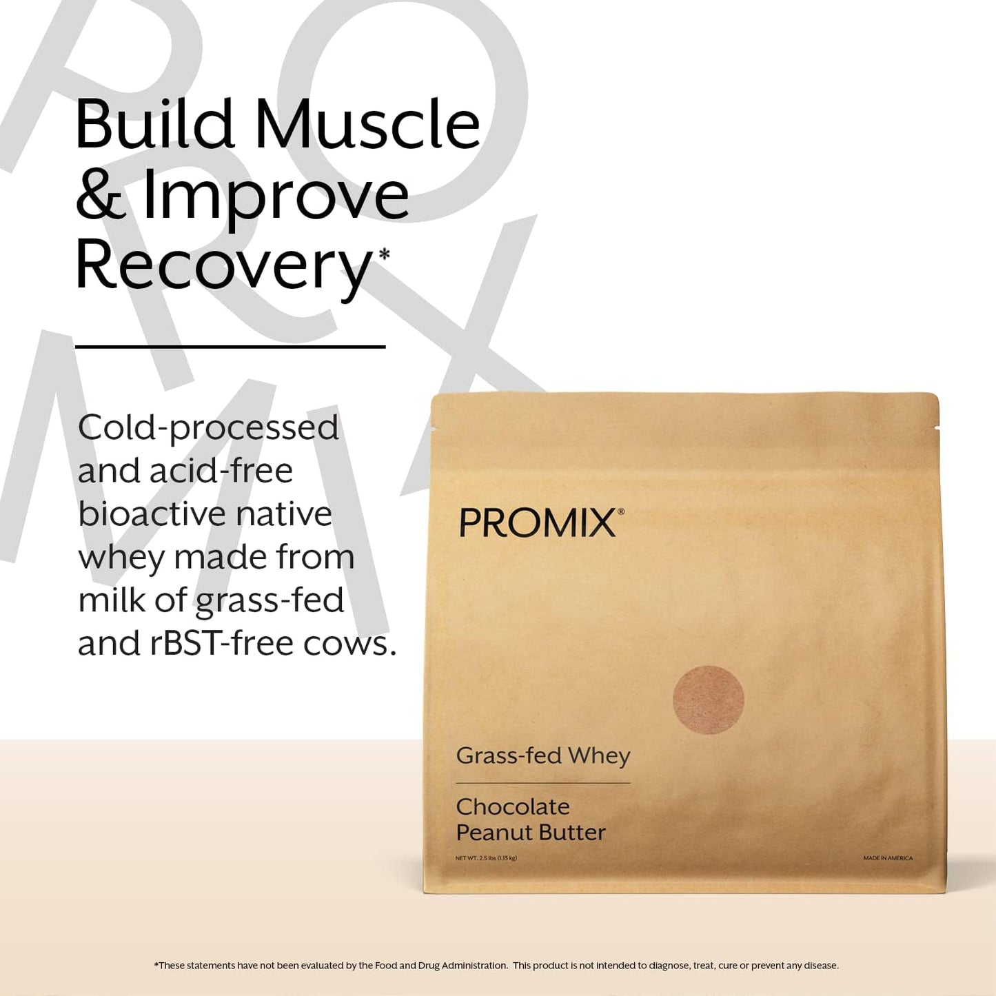 ProMix Nutrition Chocolate Peanut Butter Whey Protein Powder - 5lb Bulk, Grass-Fed, 100% Natural - Ideal for Post-Workout Shakes, Smoothies, Recipes - Gluten-Free