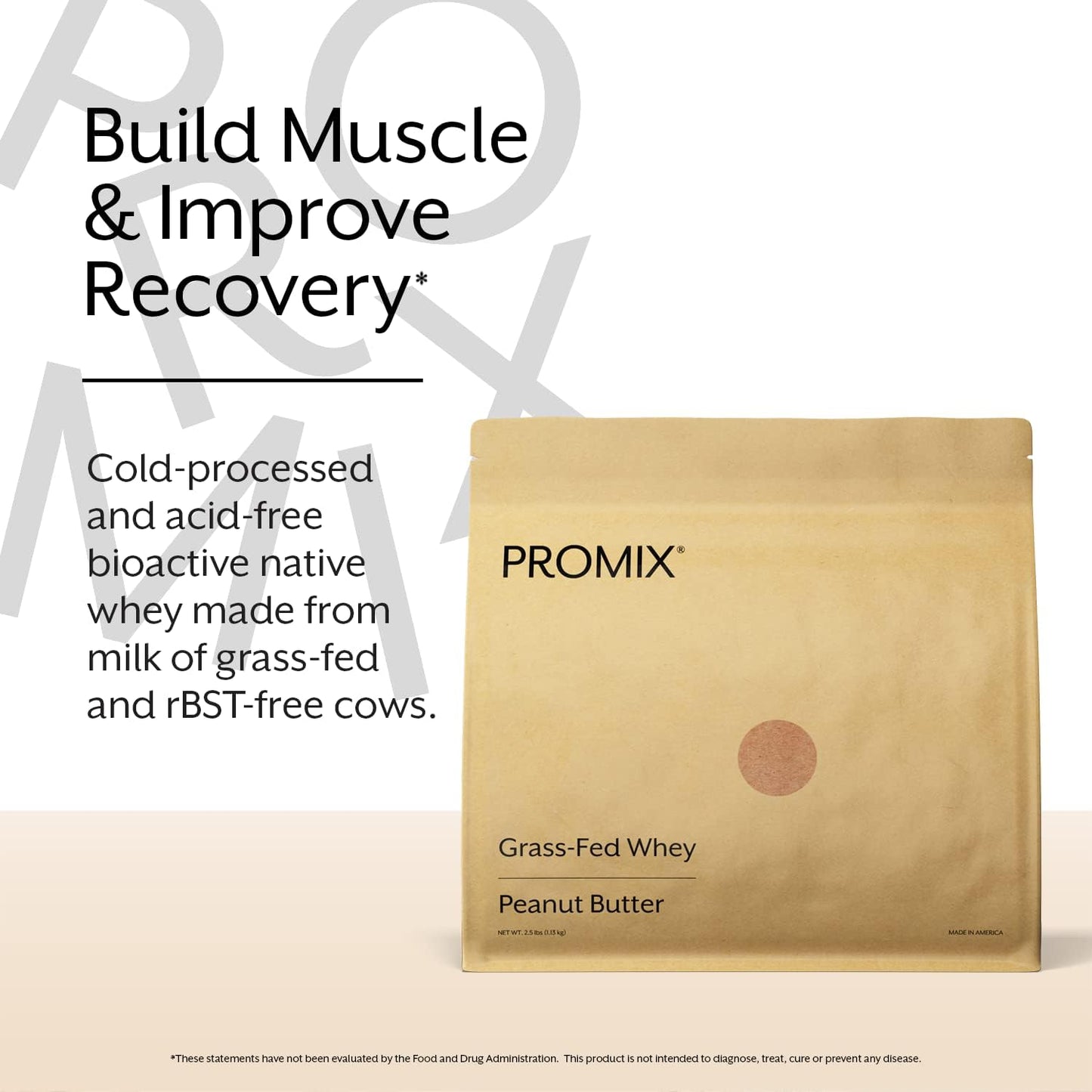 Promix Nutrition Grass-Fed Whey Protein Powder, Peanut Butter Flavor - 5lb Bulk, 100% All Natural for Post-Workout Shakes, Smoothies, Baking, and Cooking - Gluten-Free & Keto-Friendly