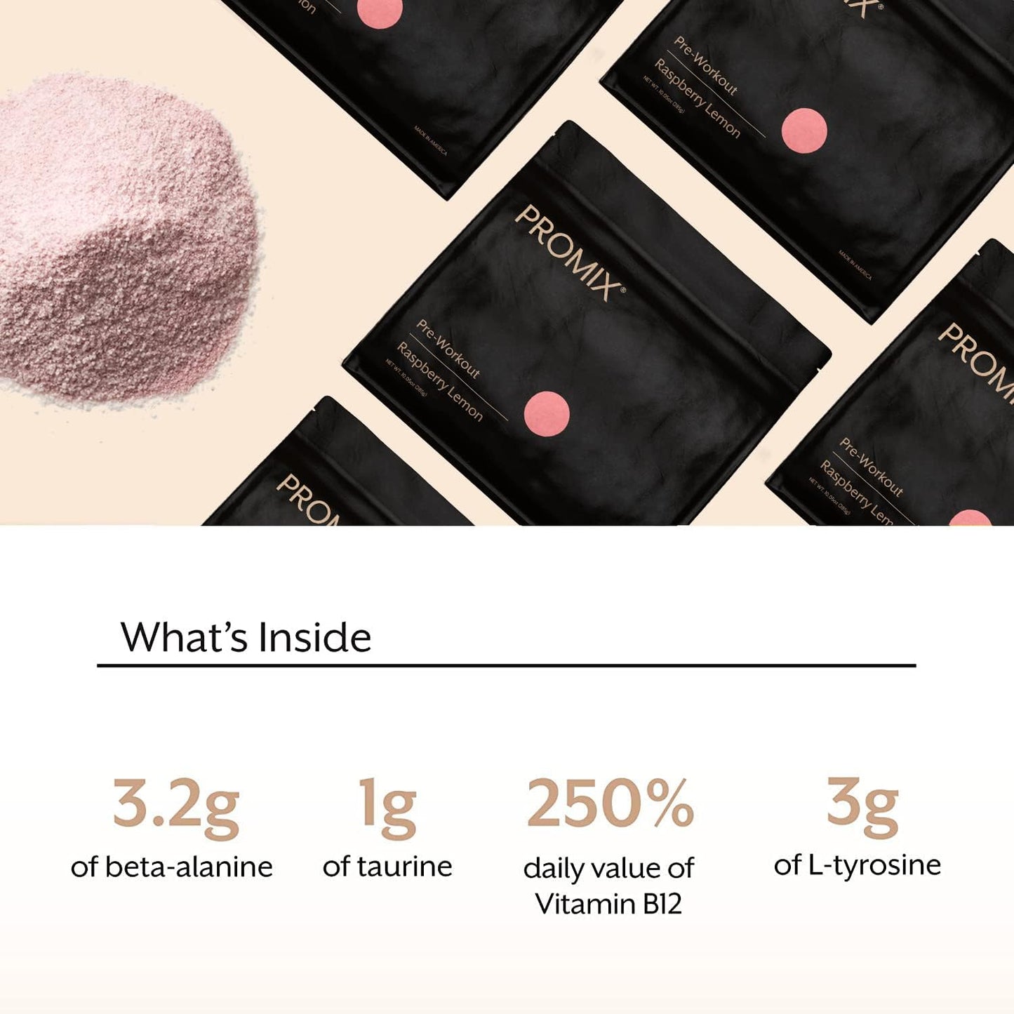 ProMix Nutrition Pre-Workout Powder - Raspberry Lemon Flavor - Boost Focus & Performance - Aids Muscle Gain, Endurance, Energy - With B12, Caffeine, Beta-Alanine, L-Tyrosine - Gluten & Dairy-Free - BoostGo Australia