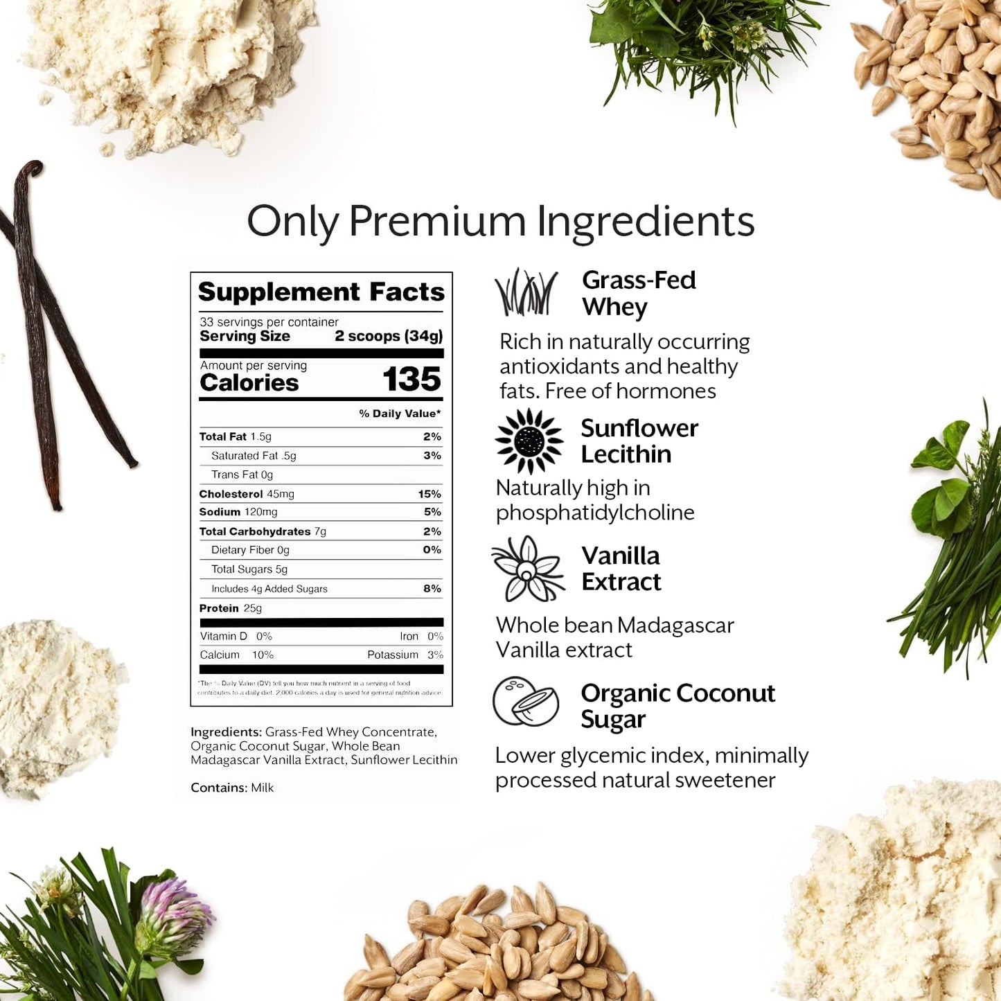 ProMix Nutrition Vanilla Whey Protein Powder - 5lb Bulk, Grass-Fed & Natural - Post Workout Shakes, Smoothies, Baking - Gluten-Free & Keto - BoostGo Australia