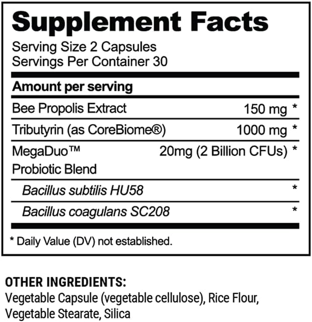 Propolis Powered Beekeeper's Naturals Complete Gut Health Capsules for Digestive Health & Bloating Relief, 20ct - BoostGo Australia