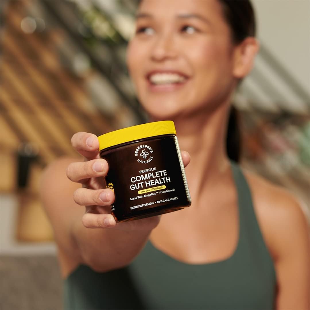 Propolis Powered Beekeeper's Naturals Complete Gut Health Capsules for Digestive Health & Bloating Relief, 20ct - BoostGo Australia
