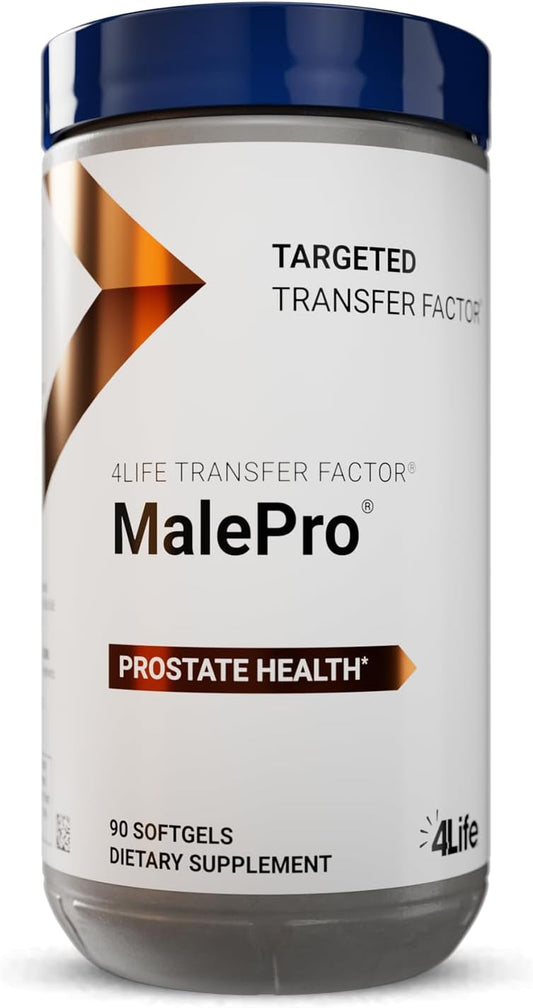 Prostate and Urinary Tract Health Support Supplement for Men - 4Life Transfer Factor MalePro - 90 Softgels with Saw Palmetto, Lycopene, Selenium, and Kudzu