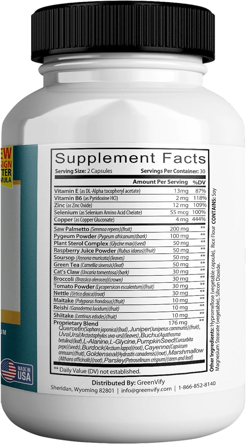 Prostate Health Supplement for Men - Supports Urinary Tract Health, Reduces Urgency, and Improves Bladder Emptying - Saw Palmetto Prostate Advanced (60 Capsules)