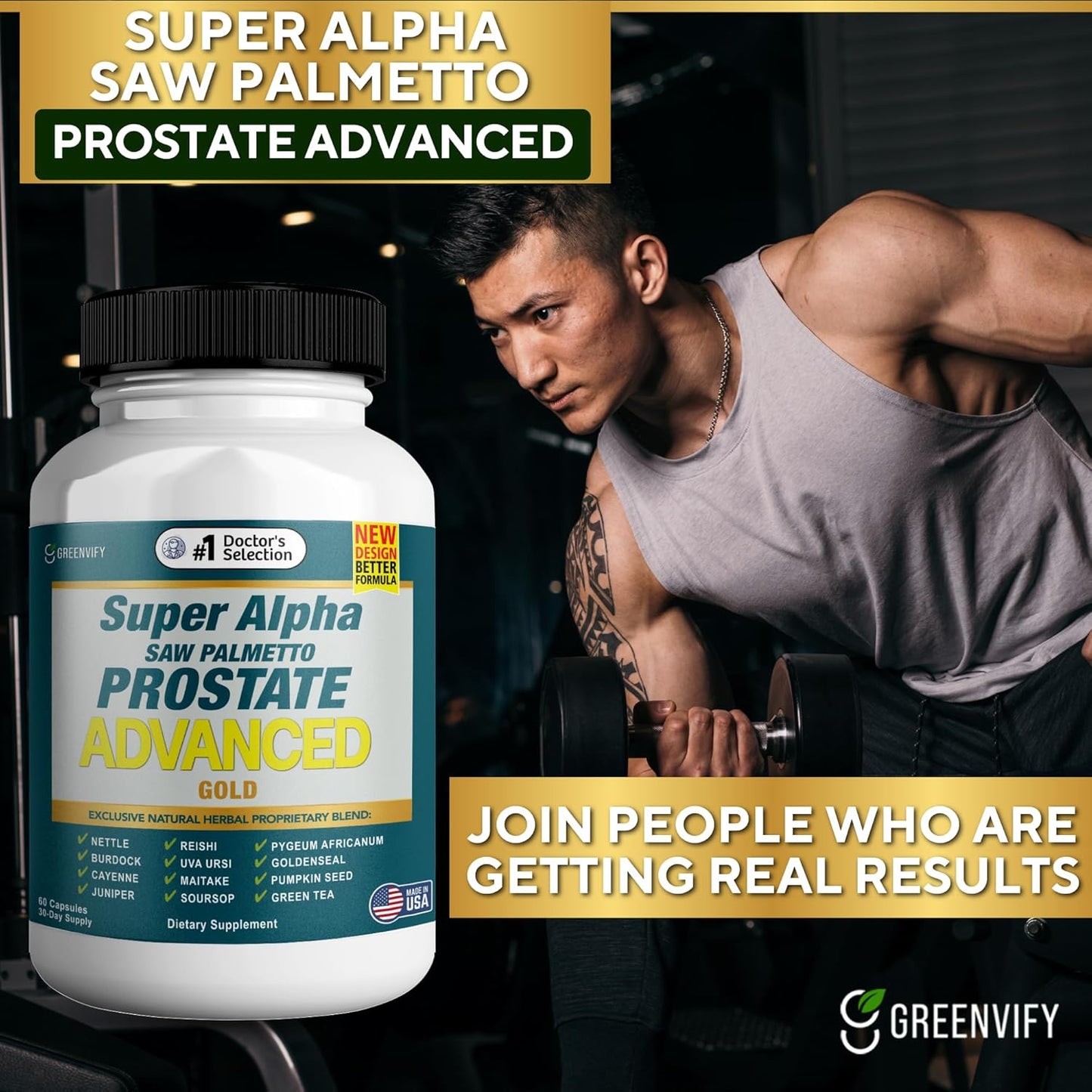 Prostate Health Supplement for Men - Supports Urinary Tract Health, Reduces Urgency, and Improves Bladder Emptying - Saw Palmetto Prostate Advanced (60 Capsules)