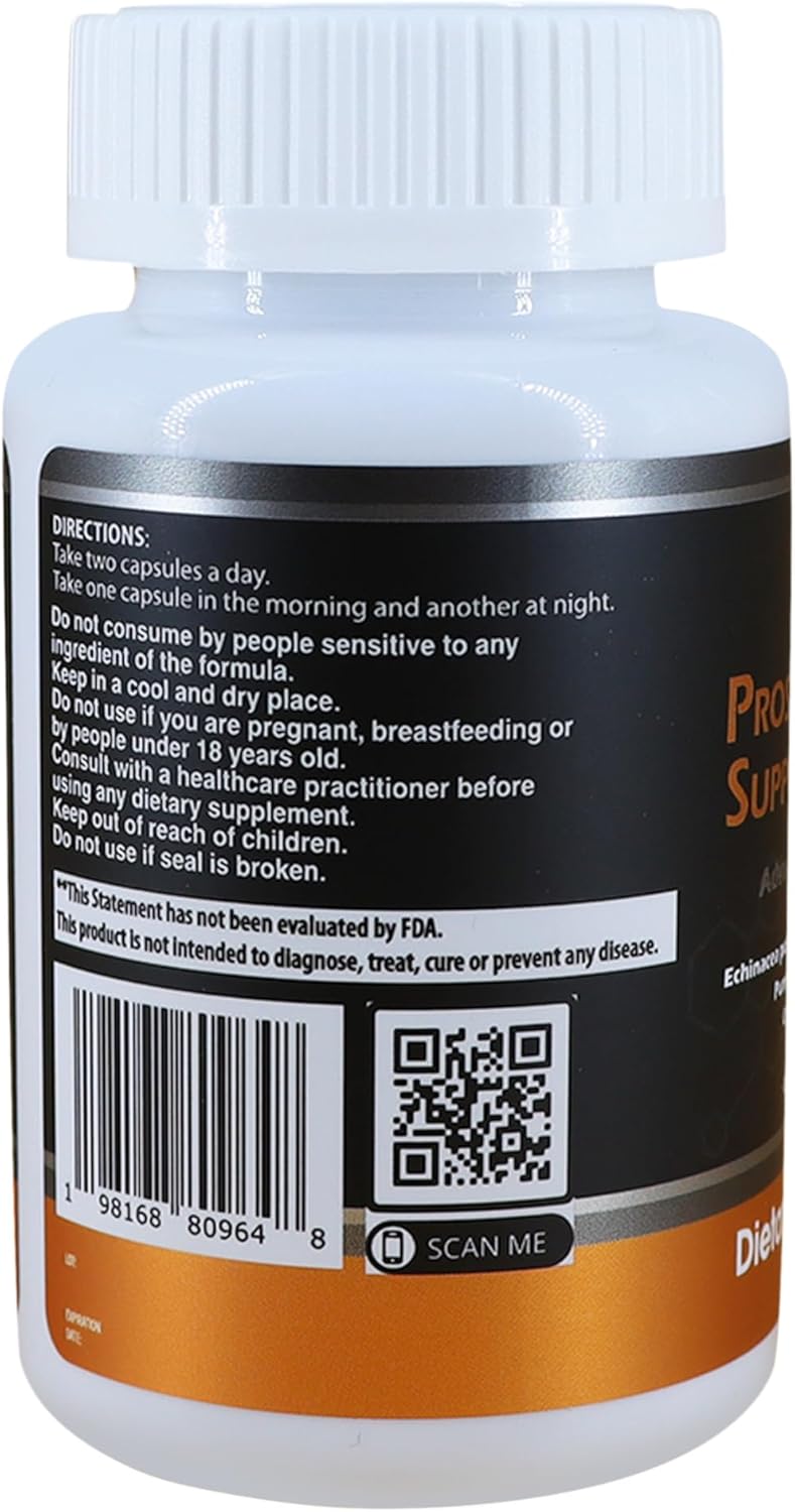Prostate Health Support Complex - 500mg Capsules with Pumpkin Seed Extract, Cranberry, Zinc & More - 60 Count