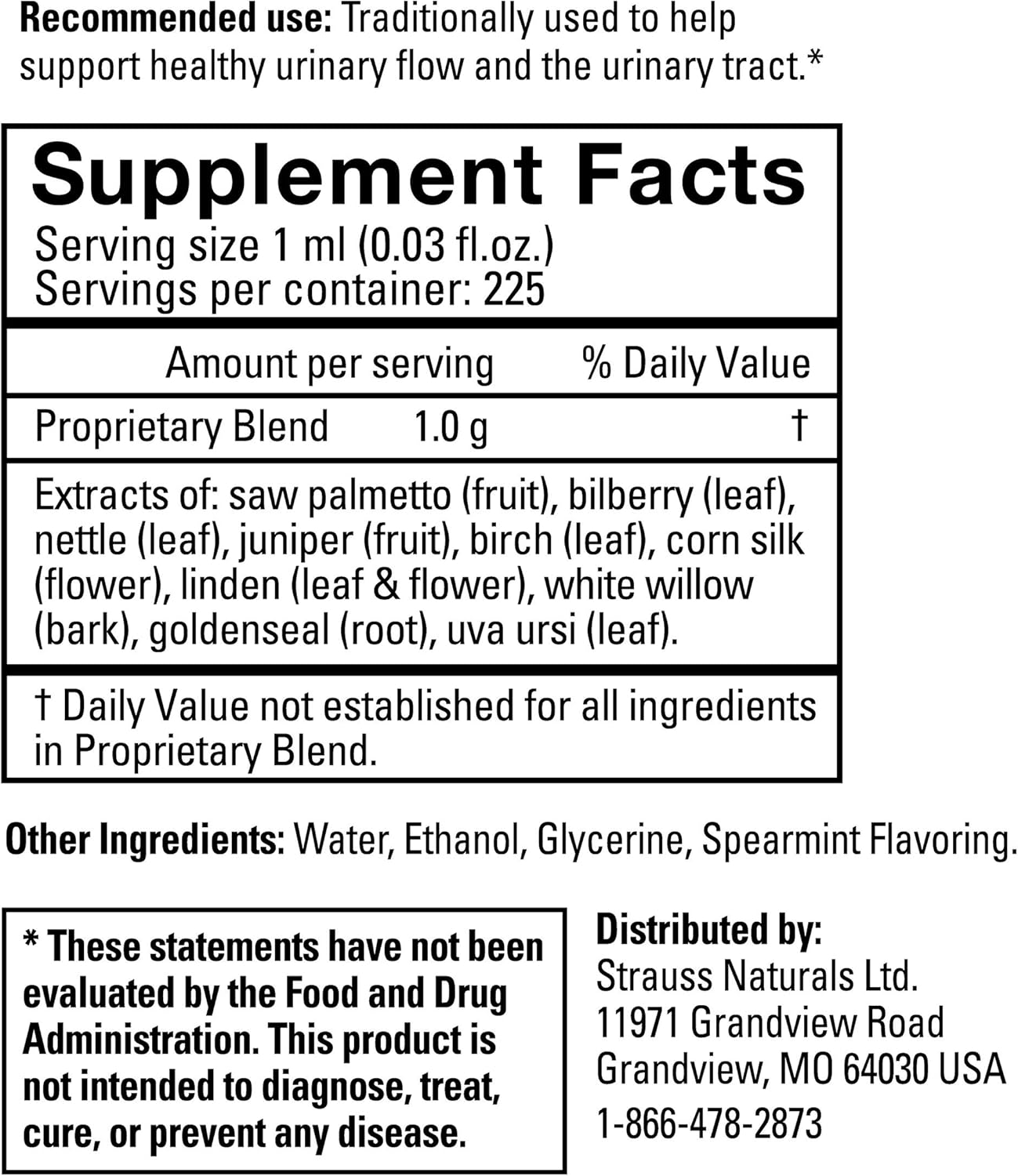 Prostate Support Drops - Natural Supplement for Men, Urinary Tract Health, Gluten/Soy-Free, 7.6 fl oz