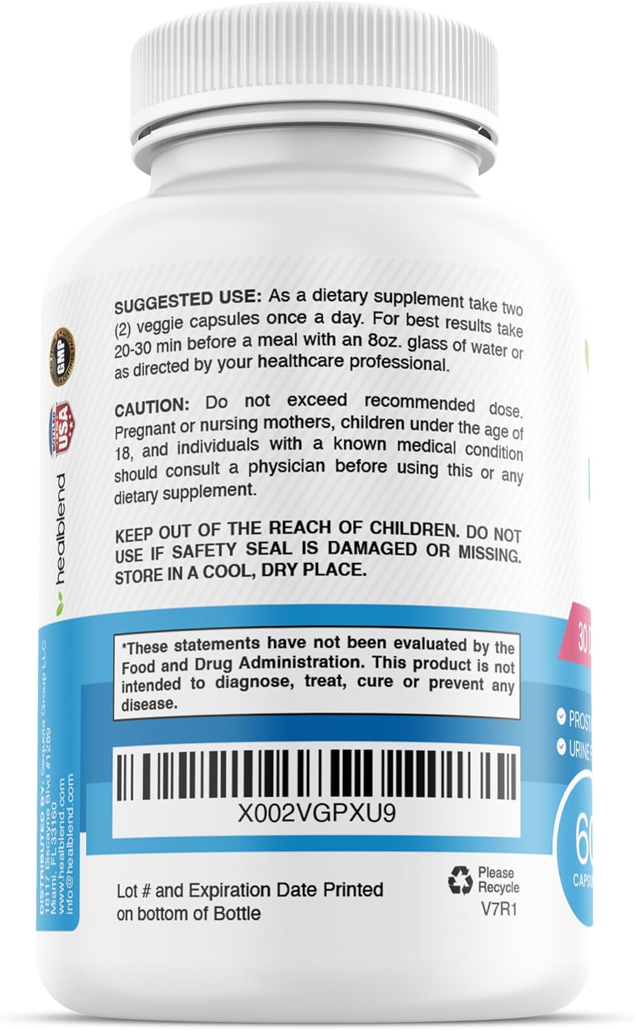 Prostate Support Supplement for Men - Saw Palmetto, Pygeum Africanum, Zinc, Pumpkin Seeds - Promotes Healthy Prostate Function - 60 Capsules