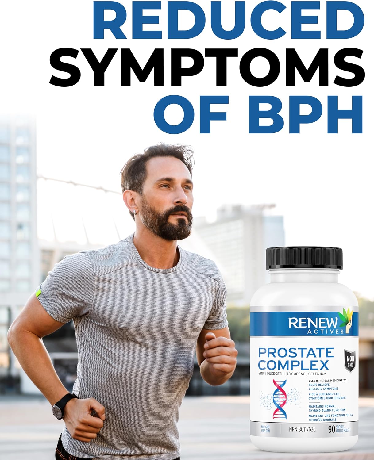 Prostate, Thyroid, and Eye Health Formula for Men - Antioxidant Blend Supplements - 90 Softgels - Made in Canada