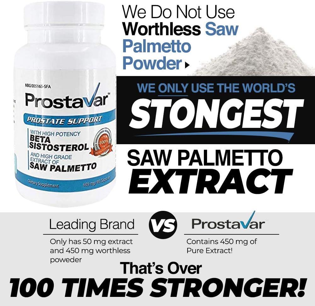 Prostavar Prostate Support Supplement with Saw Palmetto - Pack of 3 Bottles