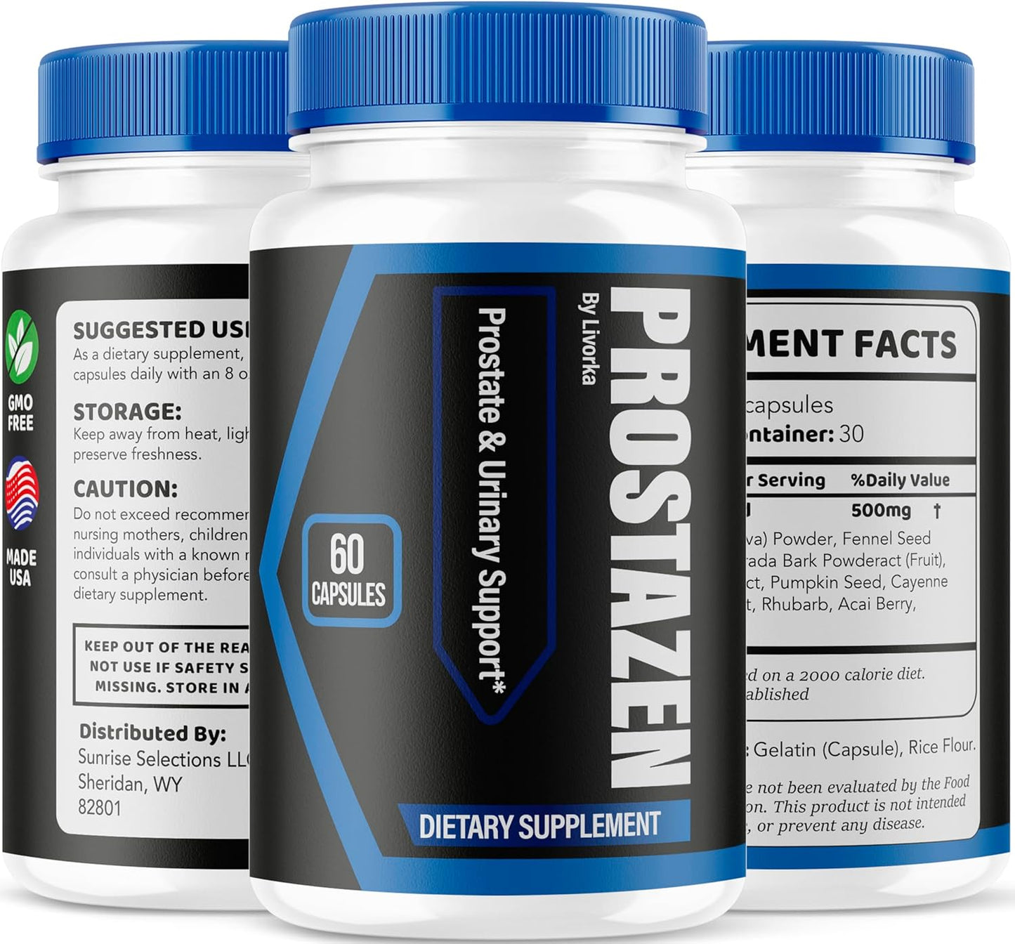 Prostazen Plus for Men (2 Pack) - Prostazen Supplement Capsules for Men, 120 Capsules for 2 Months