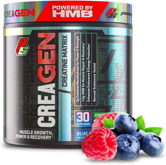 ProSupps CreaGEN Creatine Monohydrate Powder with HMB - Muscle Growth & Recovery, Energy, Strength, Power - Blue Razz Popsicle, 30 Servings