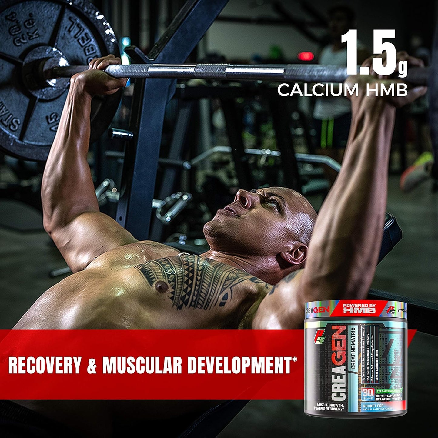 ProSupps CreaGEN Creatine Monohydrate Powder with HMB - Muscle Growth & Recovery, Energy, Strength, Power - Blue Razz Popsicle, 30 Servings