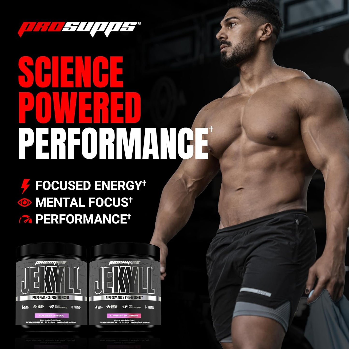 PROSUPPS Dr. Jekyll Low Stim Pre-Workout with Nootropics for Sustained Focus - 20 Servings, BlackBerry Lemonade Flavor for Men & Women