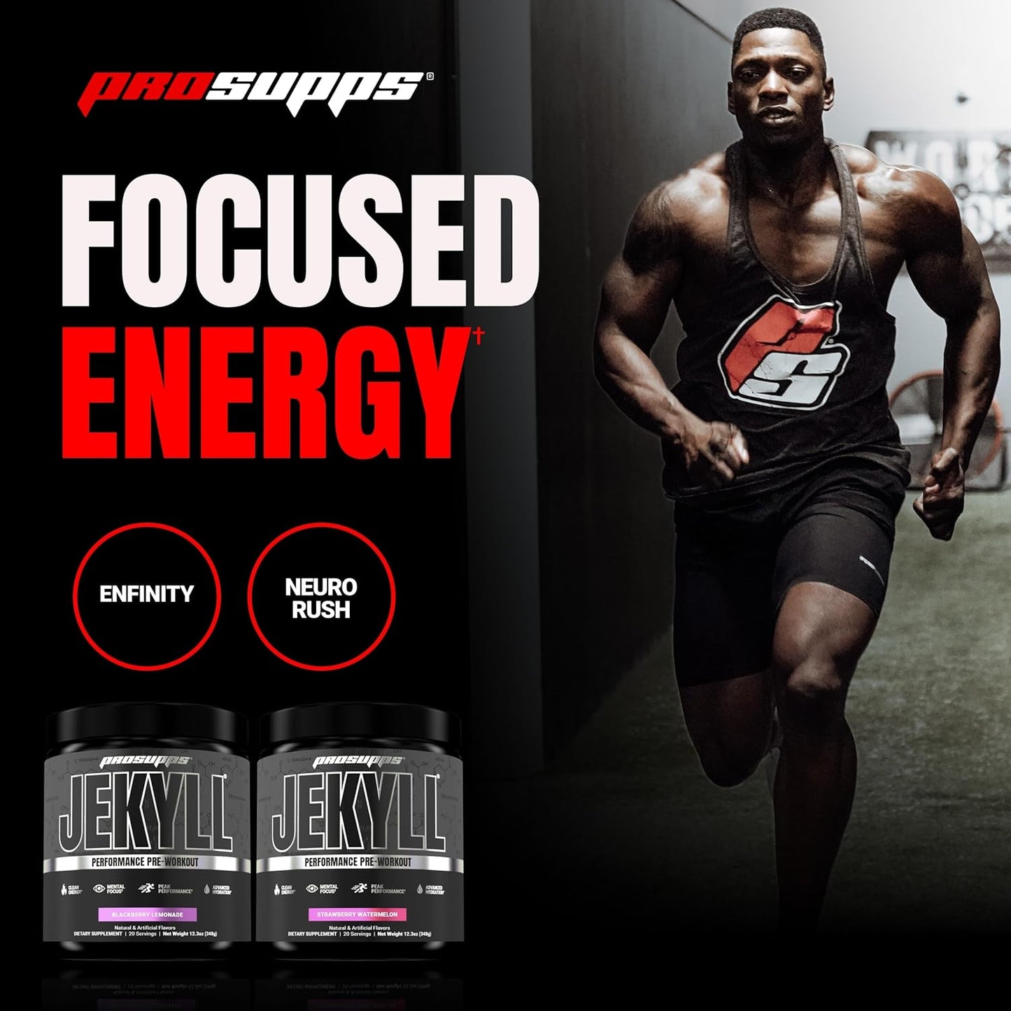 PROSUPPS Dr. Jekyll Low Stim Pre-Workout with Nootropics for Sustained Focus - 20 Servings, BlackBerry Lemonade Flavor for Men & Women