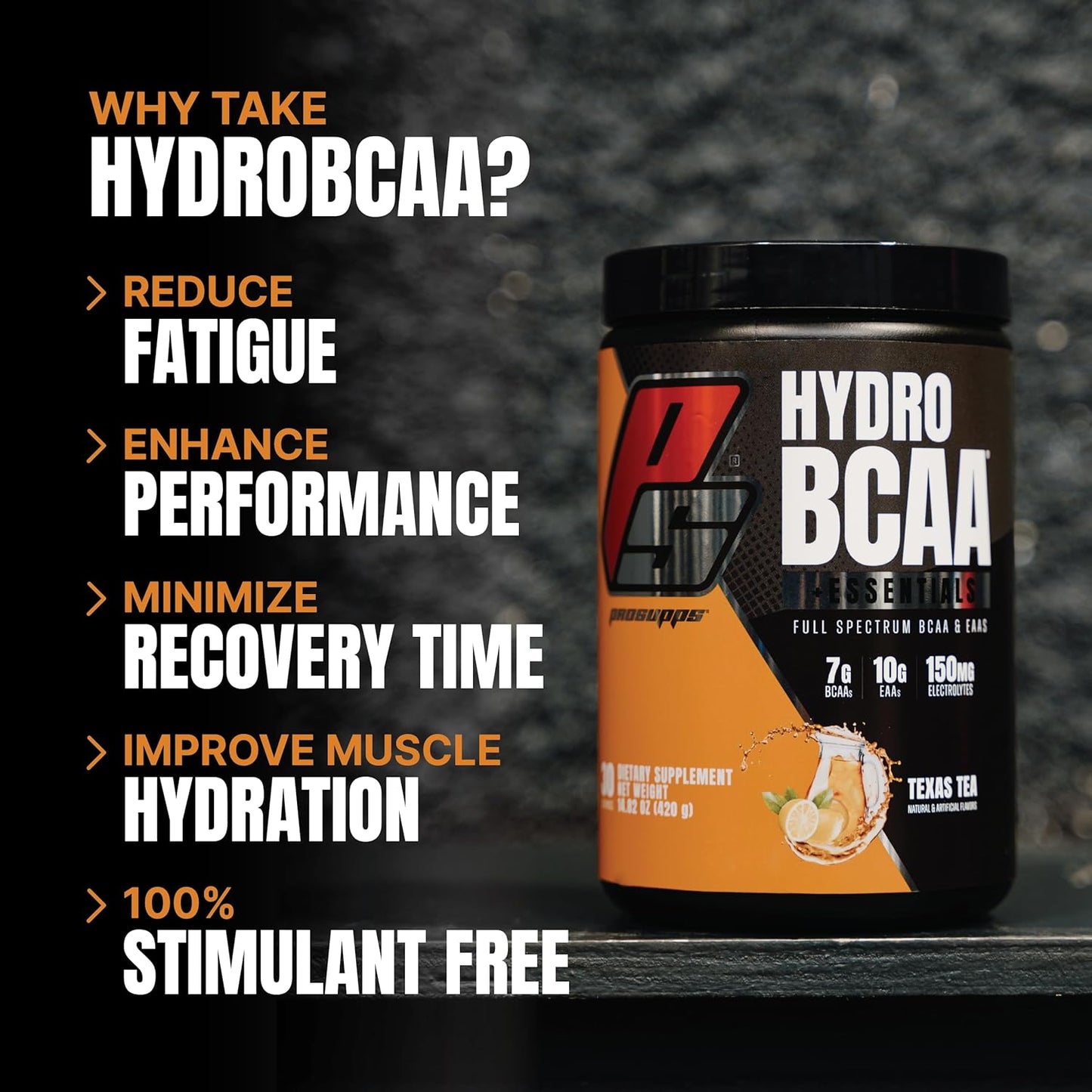 ProSupps HydroBCAA Full Spectrum Matrix - 7g BCAAs, 3g EAAs, Sugar & Carb-Free, Texas Tea Flavor - 30 Servings