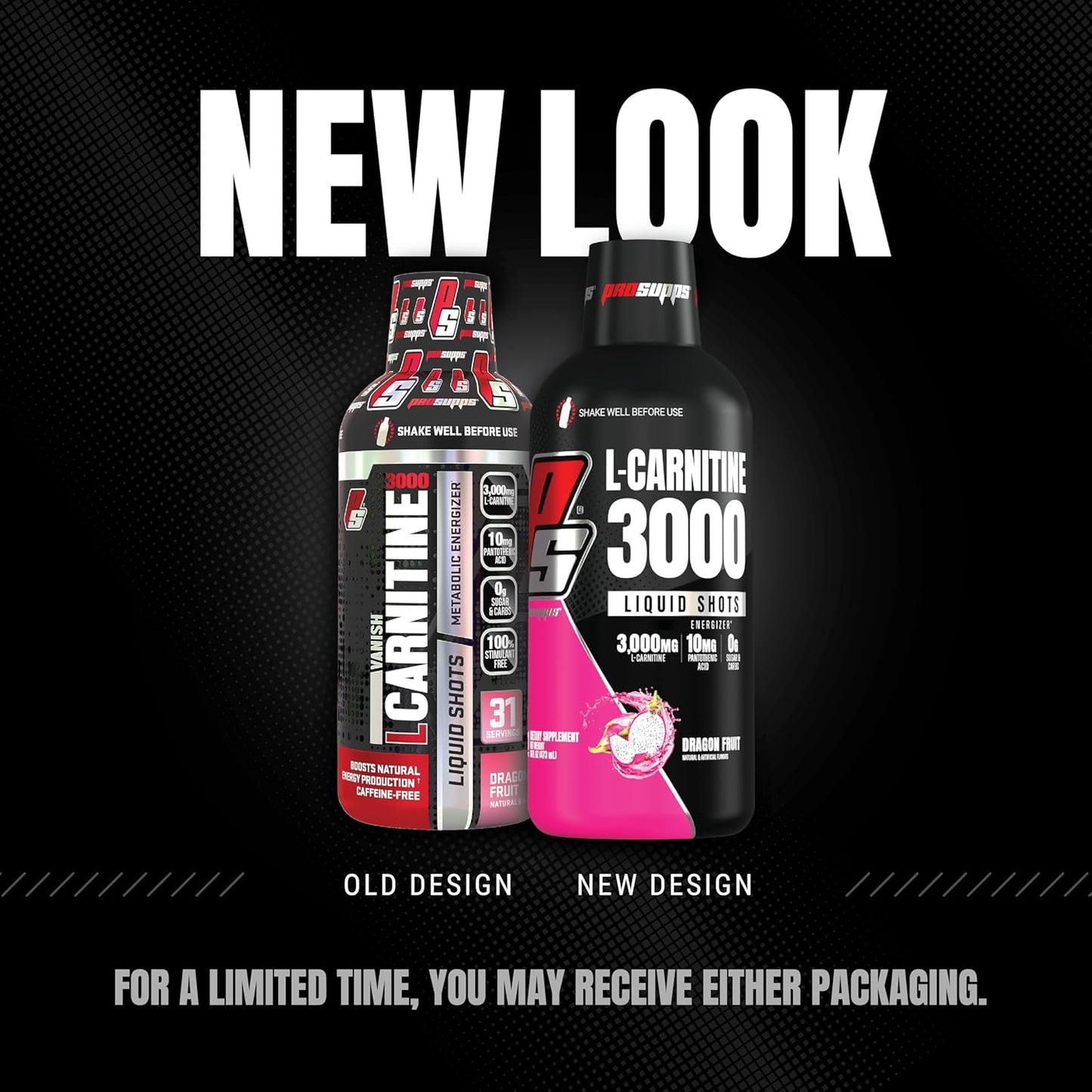 PROSUPPS L-Carnitine Liquid Shots - Stimulant-Free Workout Drink for Men & Women - Muscle Recovery & Performance - Clean Energy with No Sugar or Carbs (31 Servings, 3000 Dragon Fruit)
