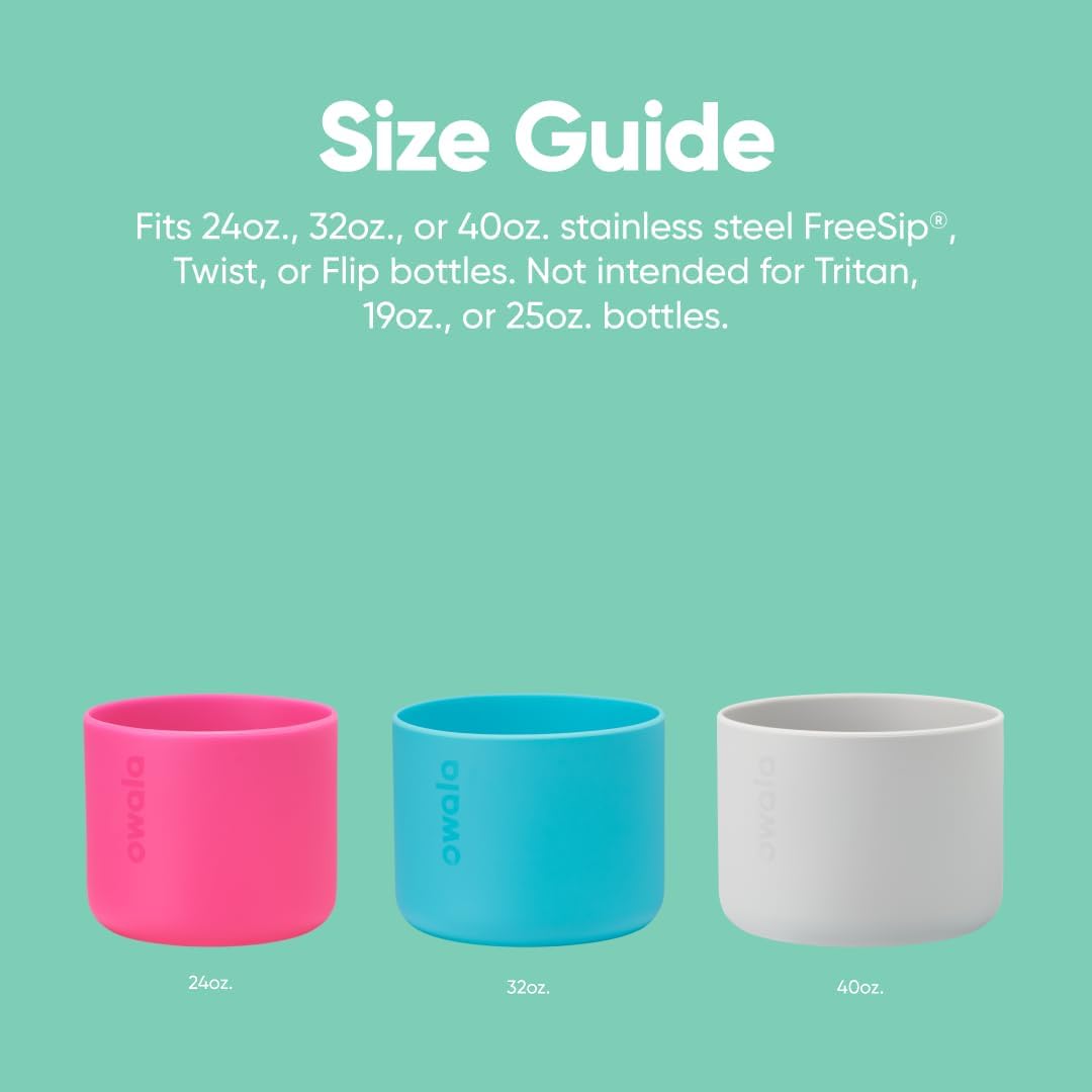 Protective Silicone Boot for 32oz Stainless Steel Water Bottles - Anti-Slip Sleeve for FreeSip and Flip Bottles - Mauve