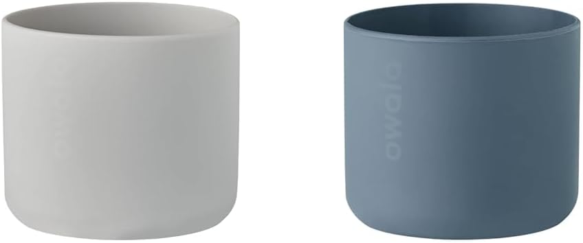Protective Silicone Boots for 24 Oz Stainless Steel Water Bottles - Anti-Slip Sleeves for Owala FreeSip/Flip, Grey/Blue