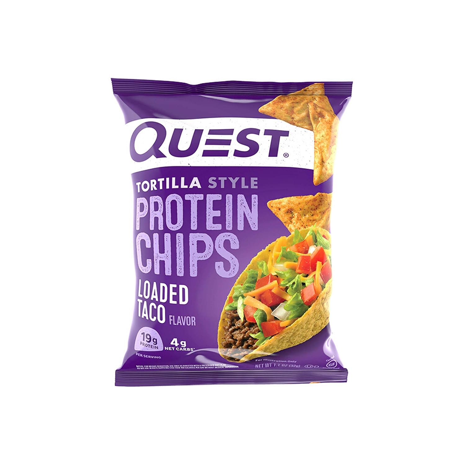 Protein-Packed Loaded Taco Tortilla Style Chips - Low Carb, Gluten Free (12 pack)