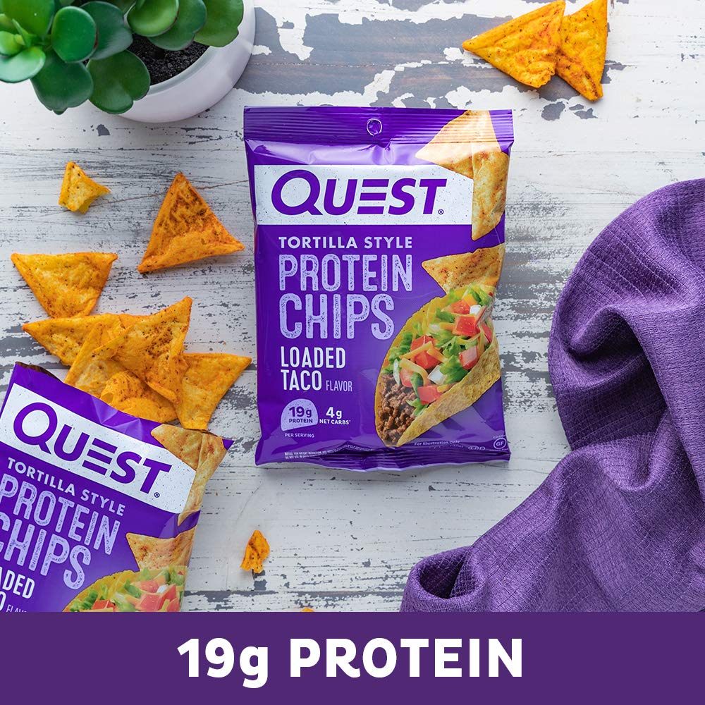 Protein-Packed Loaded Taco Tortilla Style Chips - Low Carb, Gluten Free (12 pack)