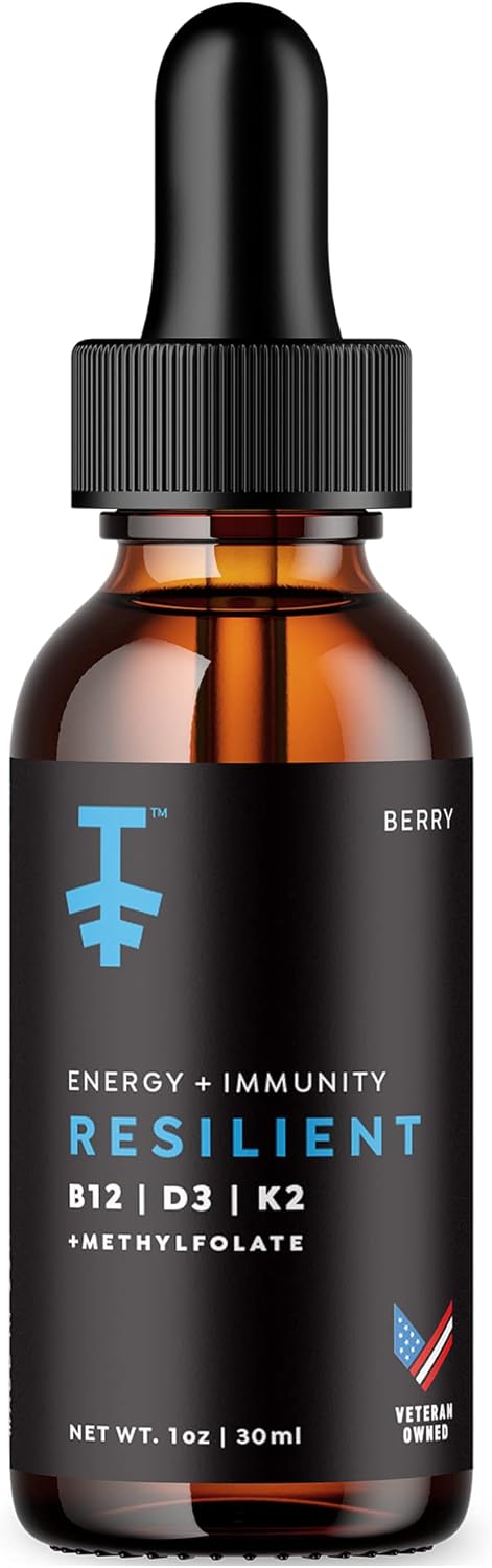 Protekt Resilient Liquid Vitamin D3 K2 B12 Drops with Methylfolate - Berry Flavored Energy & Recovery Supplement - 30mL - BoostGo Australia