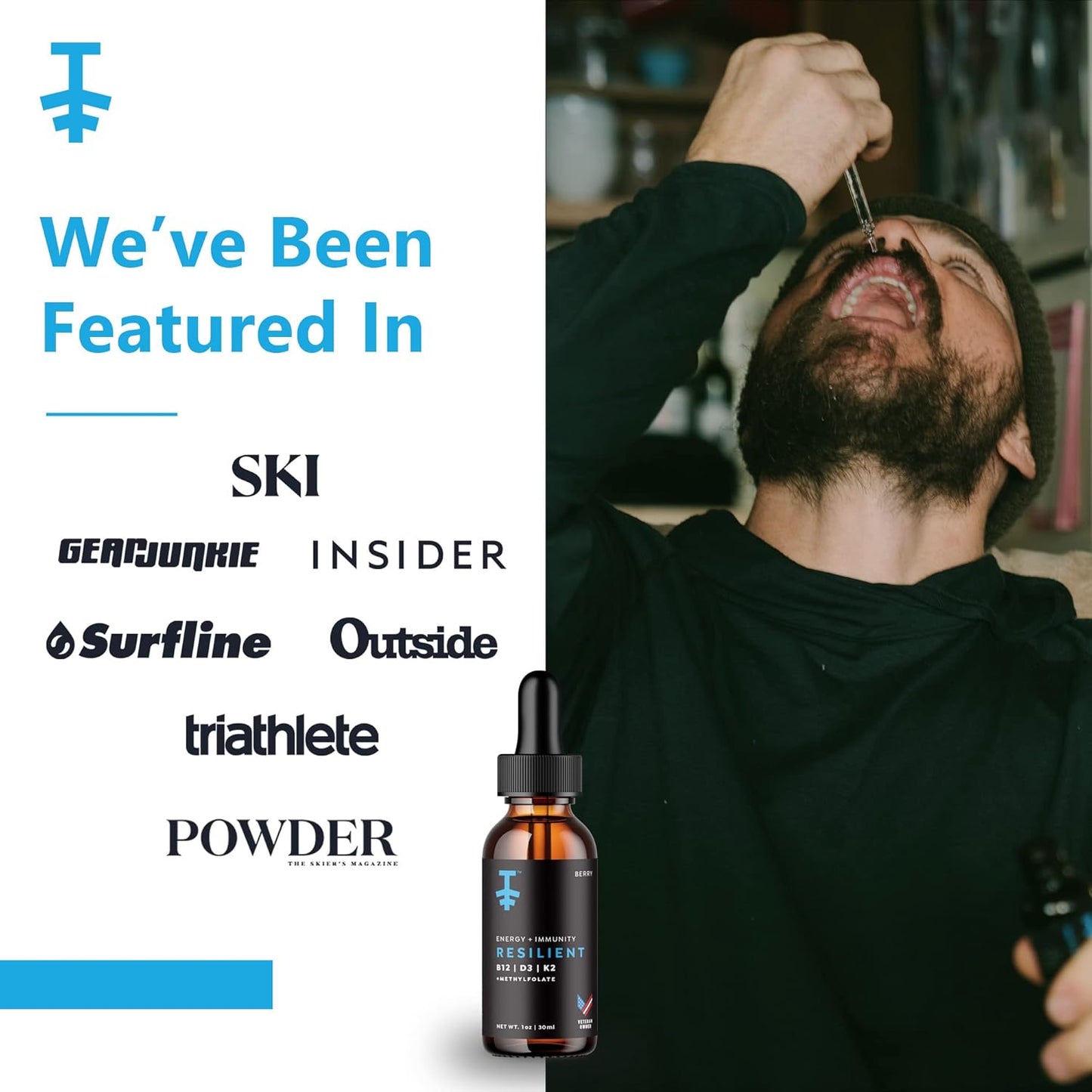 Protekt Resilient Liquid Vitamin D3 K2 B12 Drops with Methylfolate - Berry Flavored Energy & Recovery Supplement - 30mL - BoostGo Australia