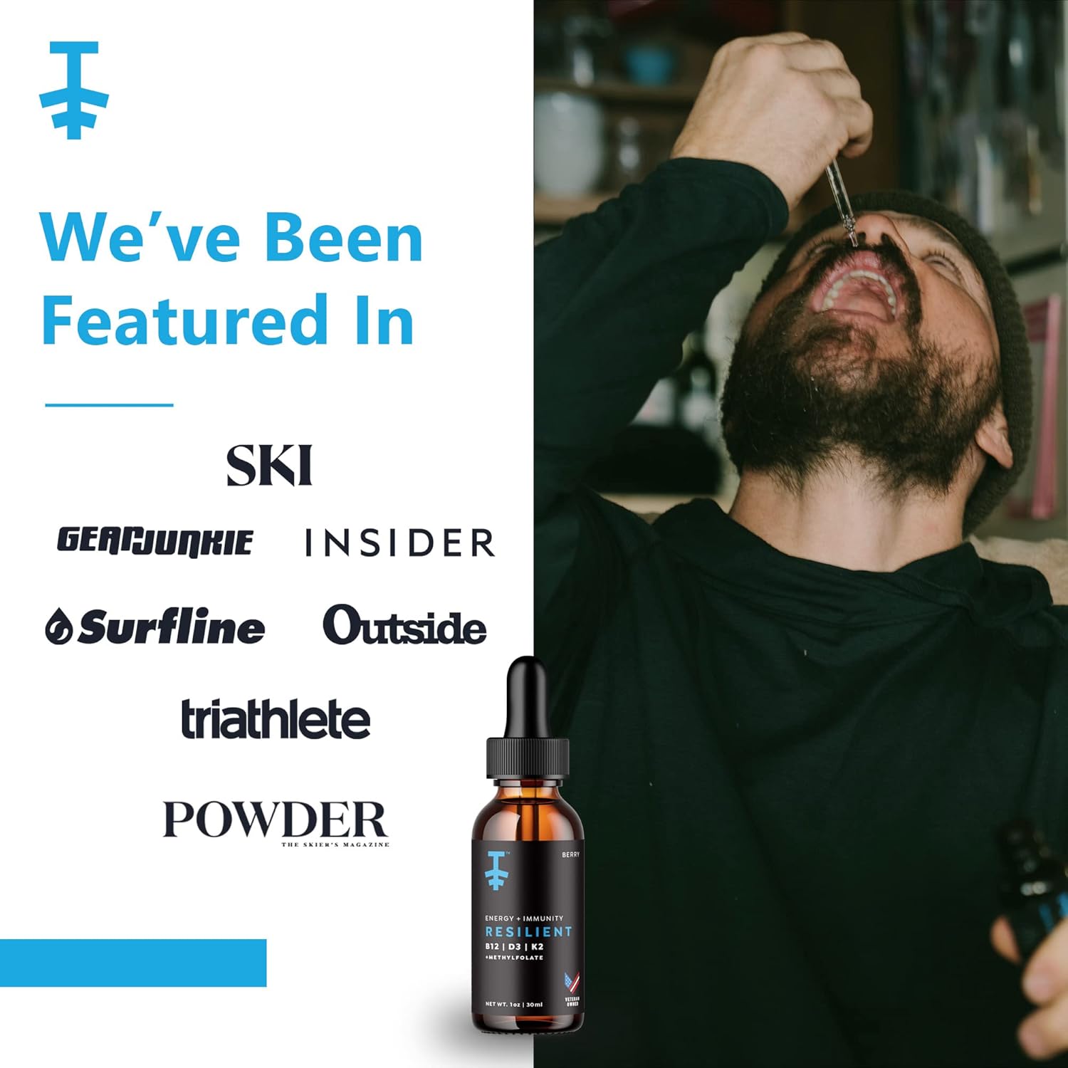 Protekt Resilient Liquid Vitamin D3 K2 B12 Drops with Methylfolate - Berry Flavored Energy & Recovery Supplement - 30mL - BoostGo Australia