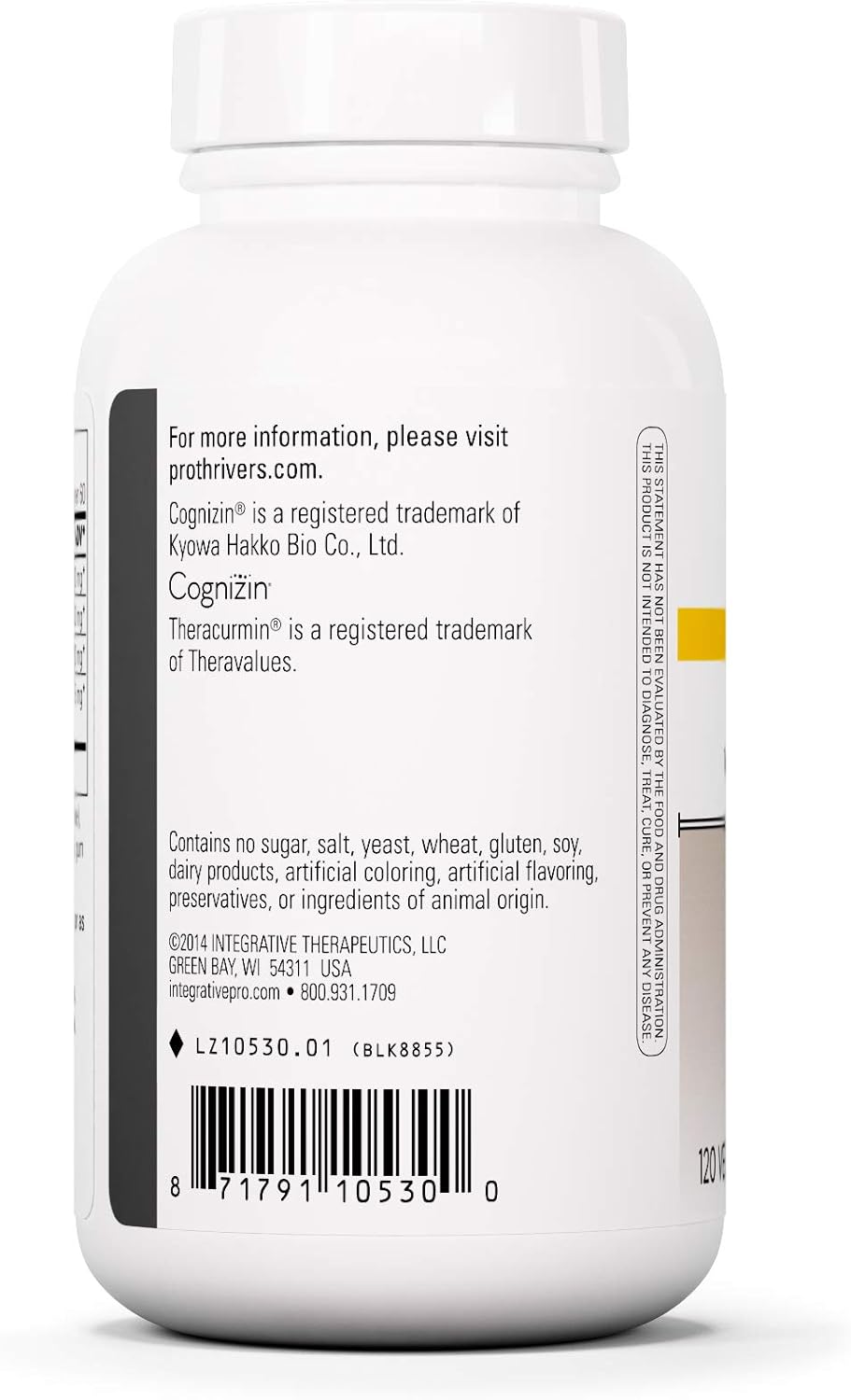 ProThrivers Wellness Brain Supplement - Supports Brain Health with Citicoline, Curcumin Extract & Lion's Mane - Vegan, Gluten-Free, Dairy-Free - 120 Capsules