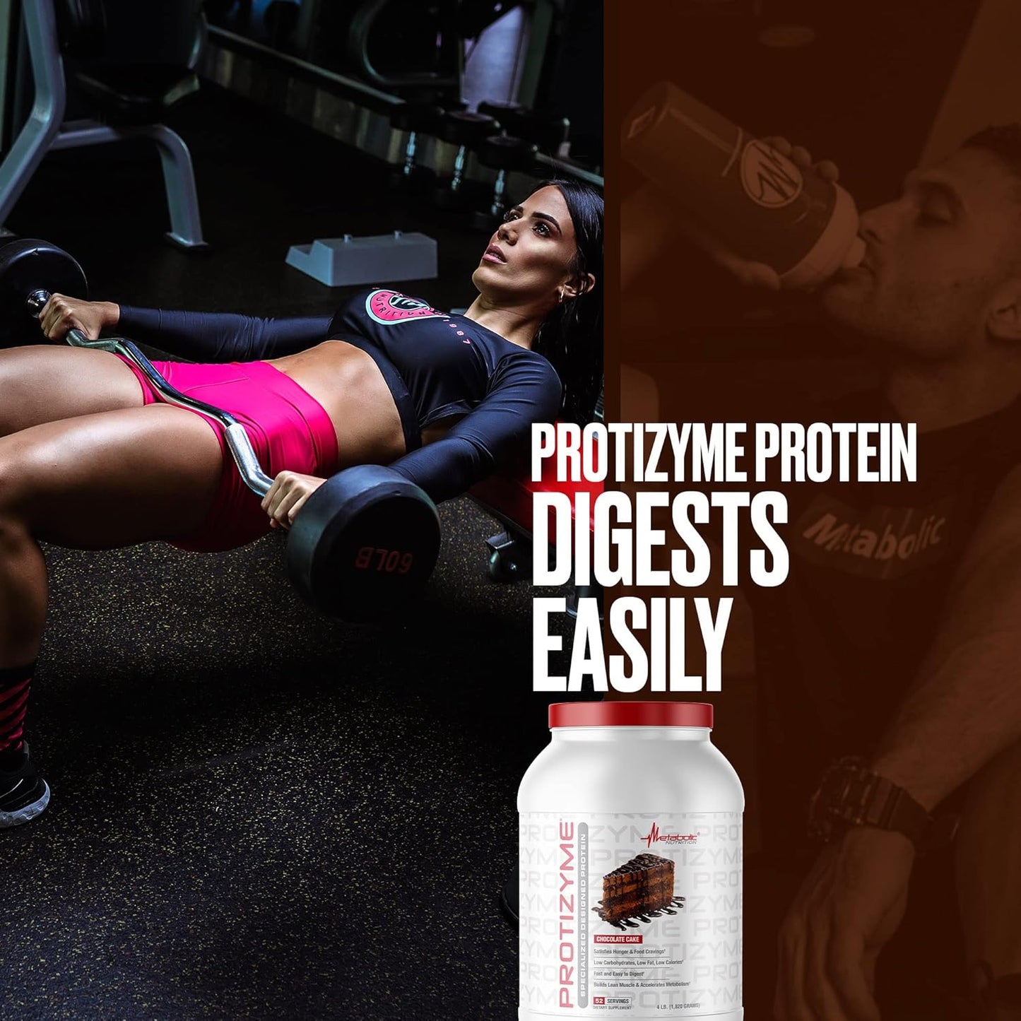 Protizyme 100% Whey Protein Powder with Digestive Enzymes, 24 Vitamins & Minerals - High Protein, Low Carb, Low Fat - 4lb (52 servings)