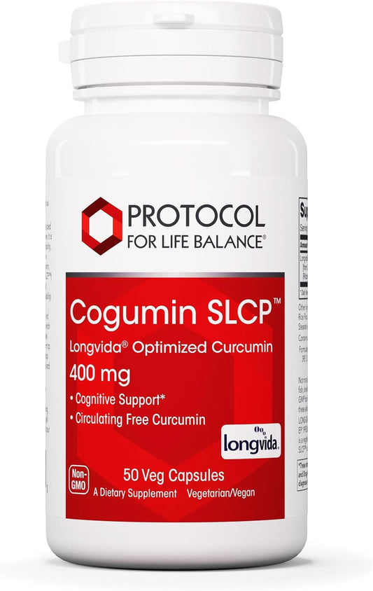 Protocol Cogumin SLCP 400mg Curcumin Capsules - Neurological & Cognitive Support Supplement - Vegan & Non-GMO - 50 Veg Capsules
