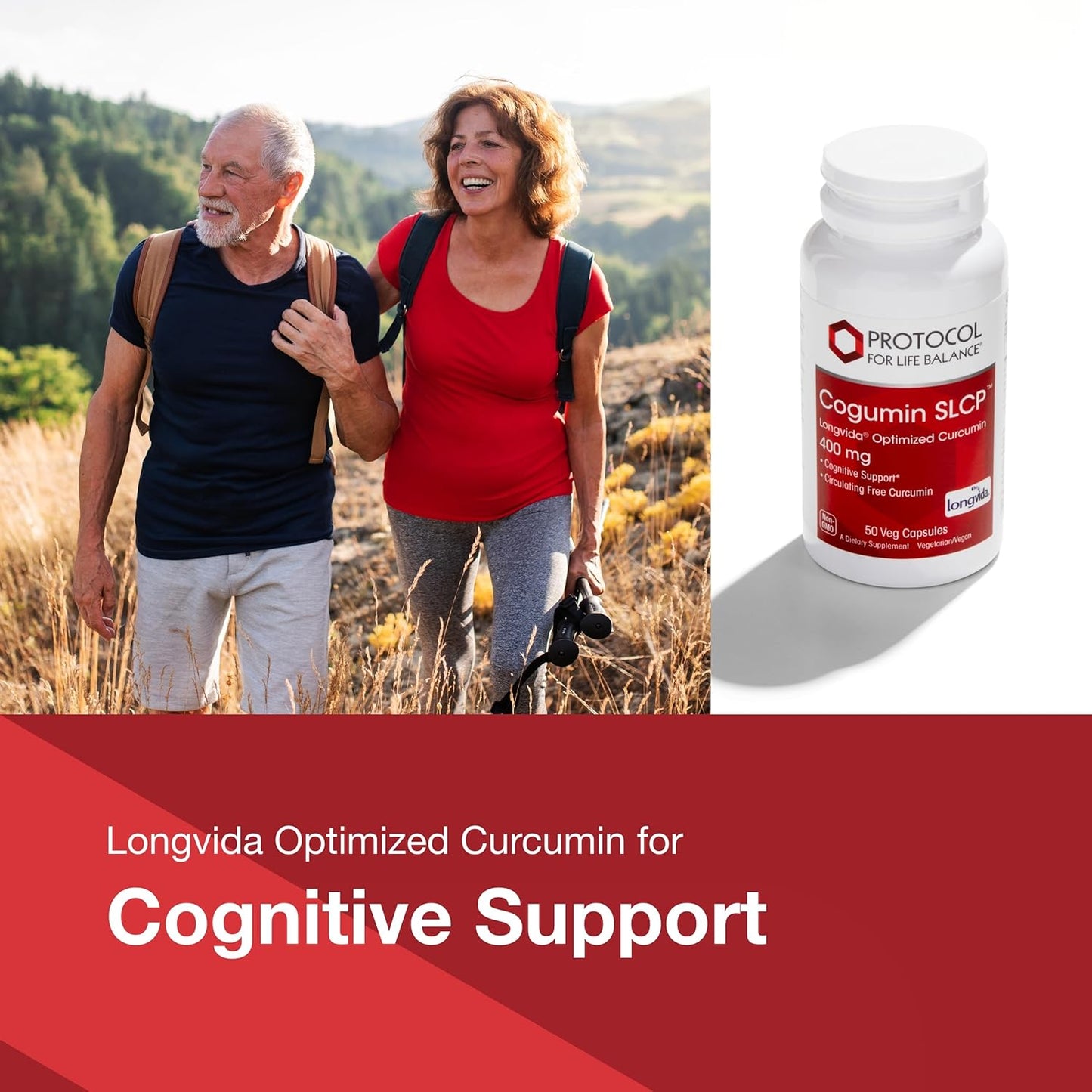 Protocol Cogumin SLCP 400mg Curcumin Capsules - Neurological & Cognitive Support Supplement - Vegan & Non-GMO - 50 Veg Capsules