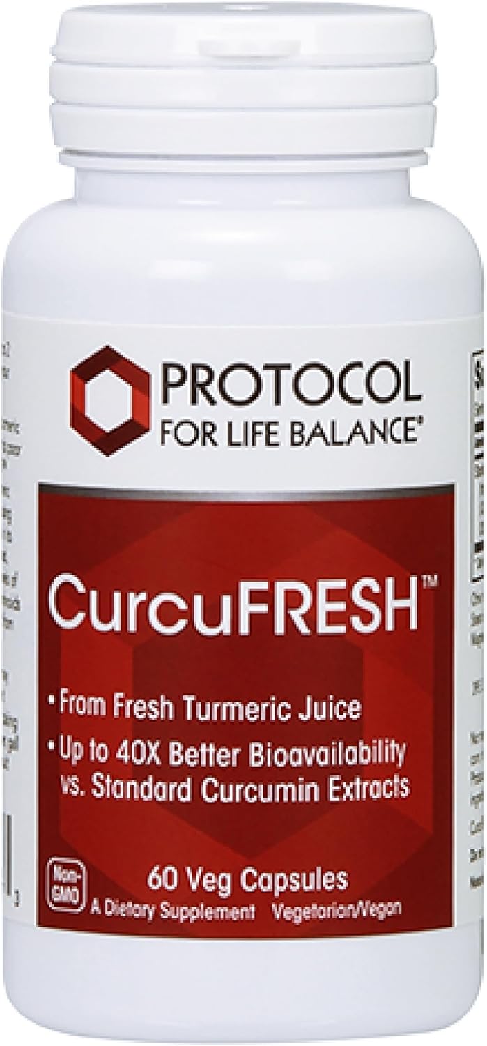 Protocol CurcuFRESH Turmeric Juice Powder Capsules - 40x Absorption, Curcuminoids, Vegan, Non-GMO - 60 Count