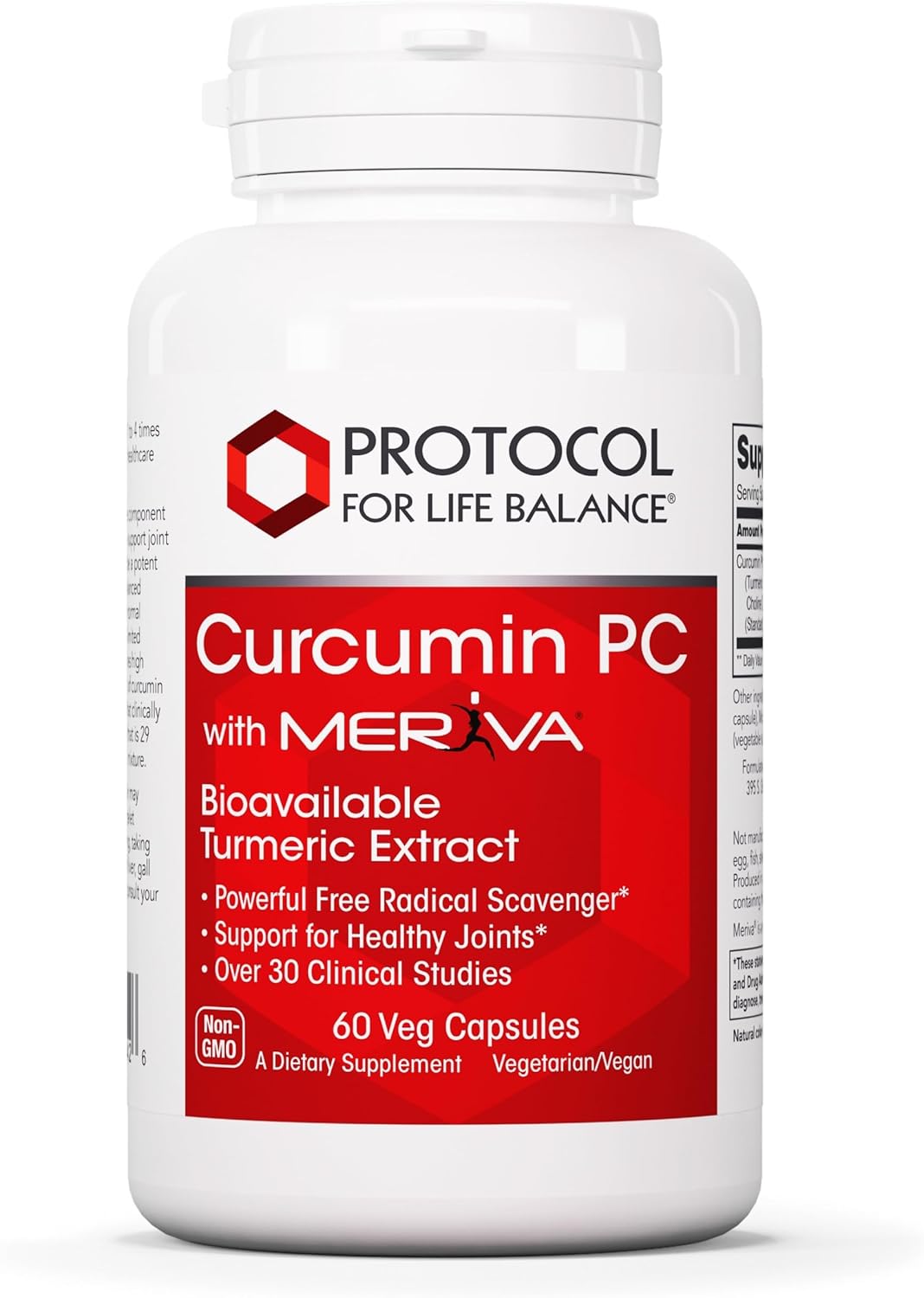 Protocol Curcumin PC Supplement for Joint Mobility, Flexibility, and Immune Support - Enhanced Absorption with Phosphatidylcholine - Non-GMO and Halal - 60 Veg Capsules